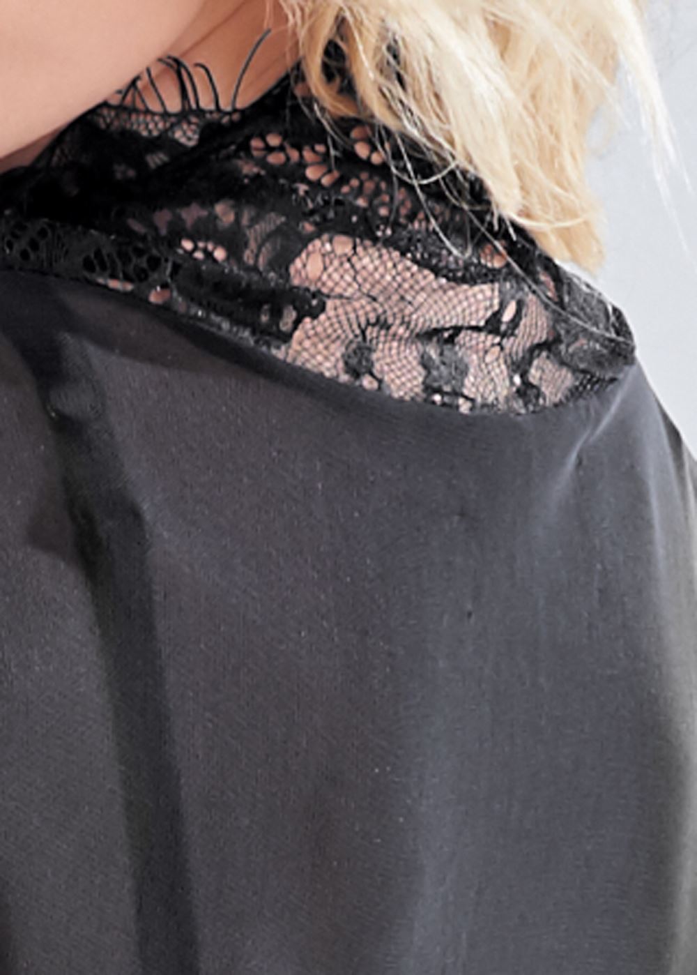 Venus Black LONG SLEEVED MAXI ROBE