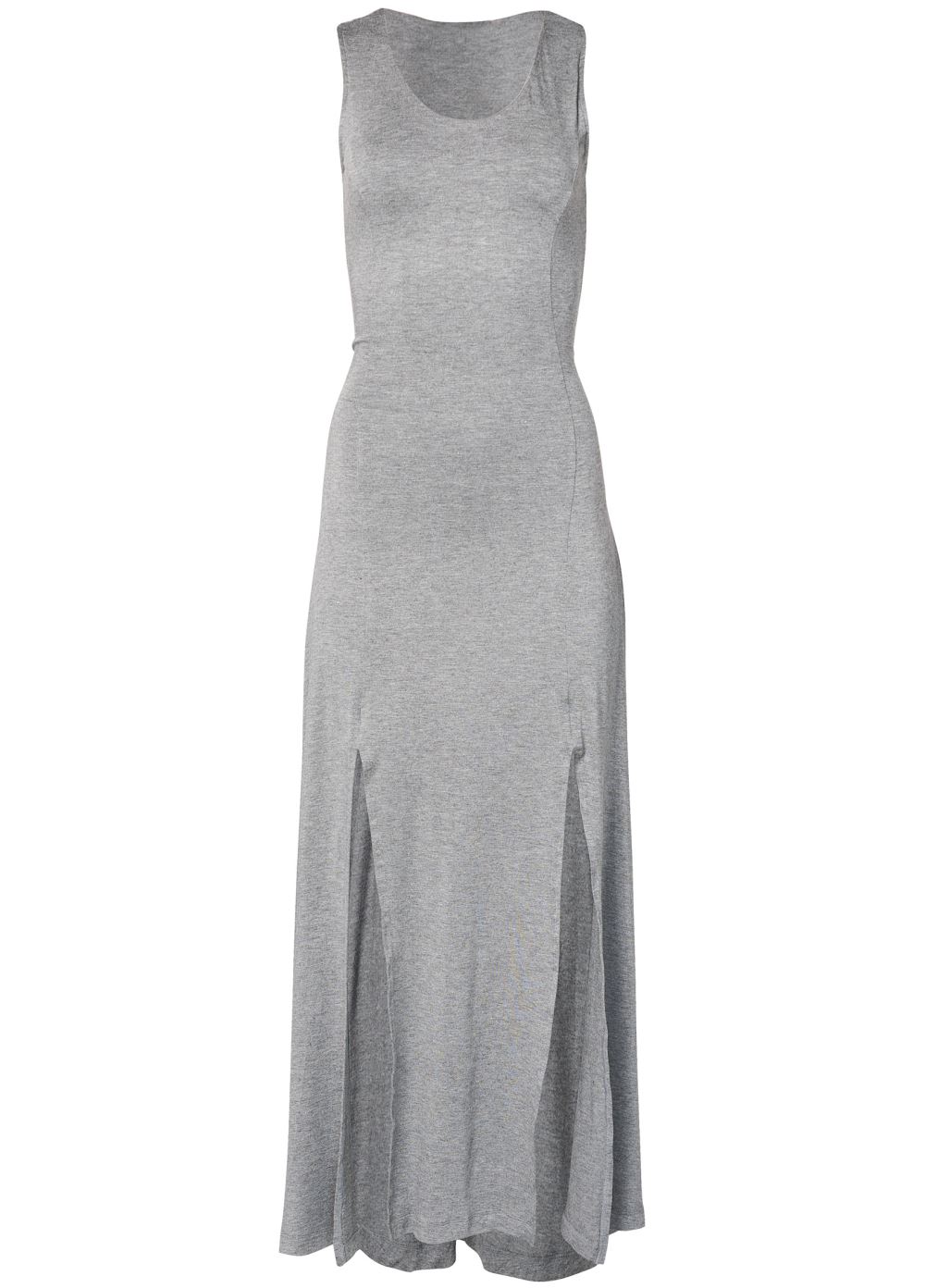 Venus Heather Grey HIGH SLIT CASUAL MAXI DRESS