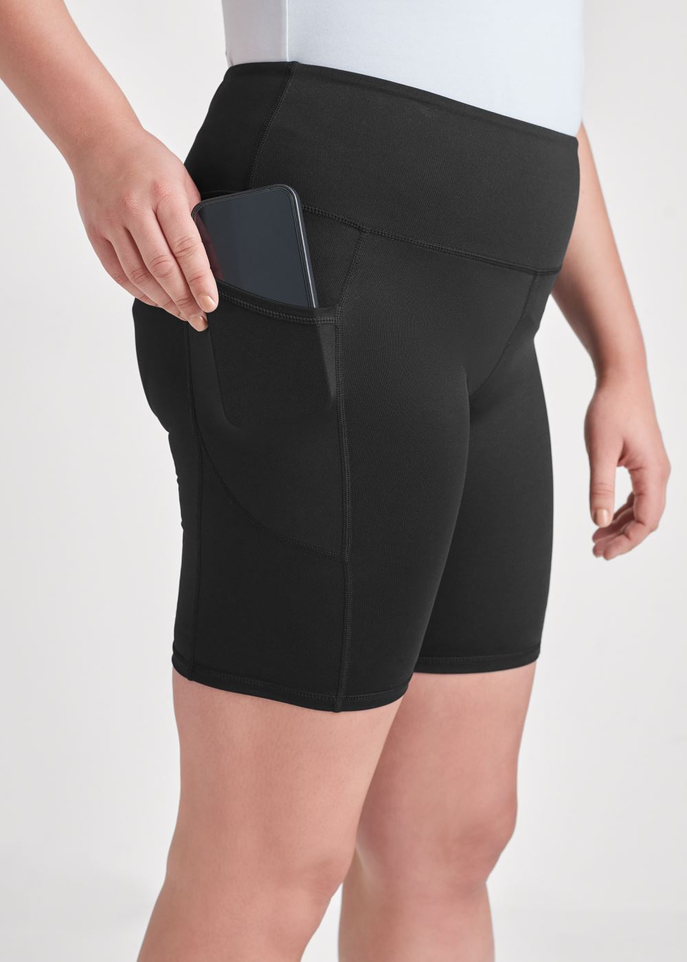 Venus Black High-Rise Pocket Bike Shorts