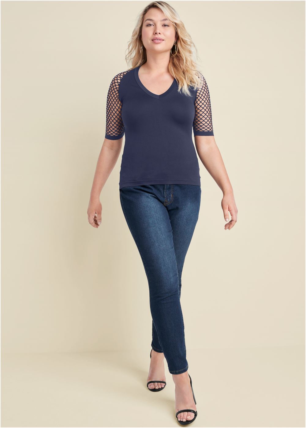 Venus Navy SECOND SKIN SEAMLESS TOP