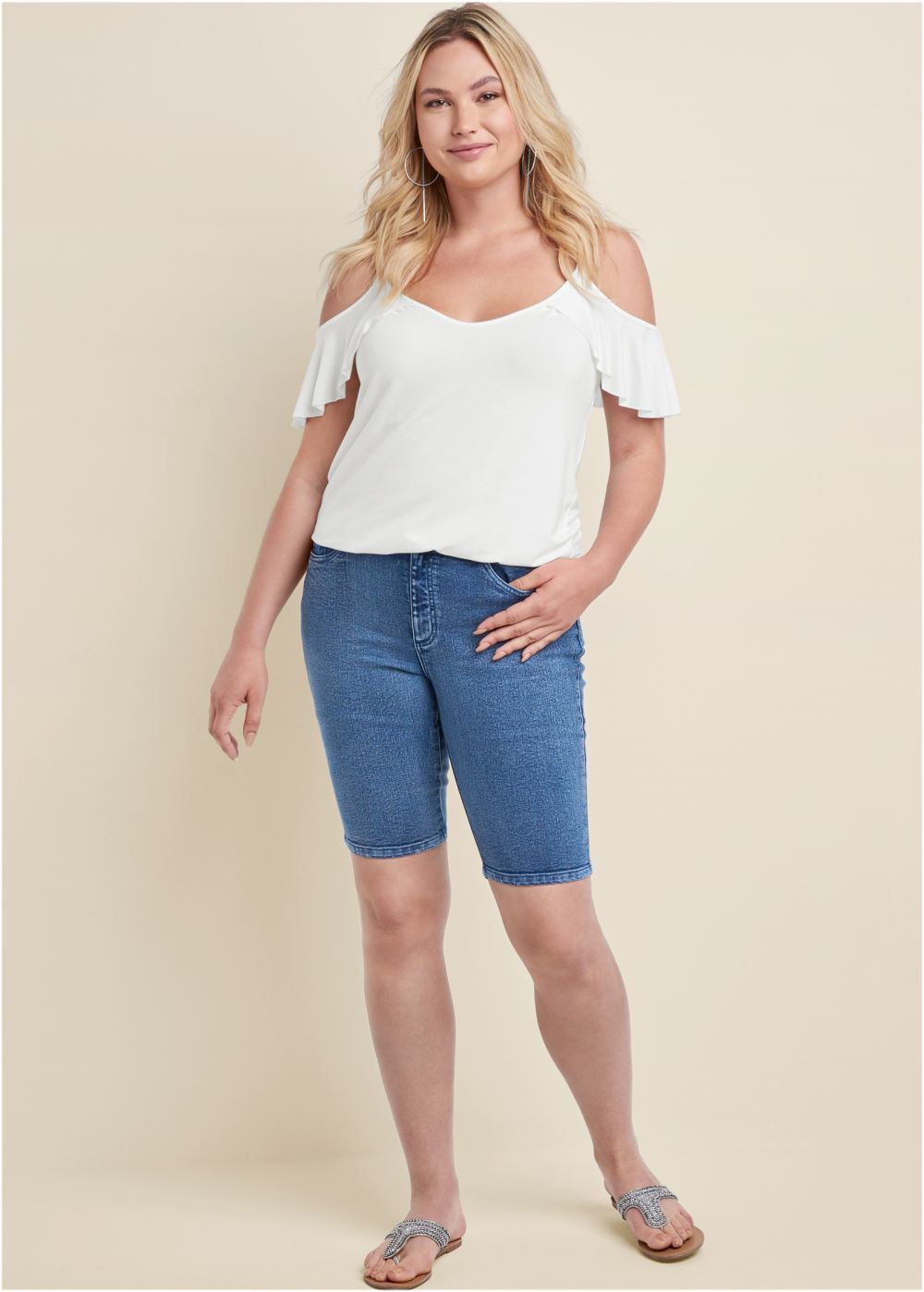 Venus Medium Wash JEAN BERMUDA SHORTS