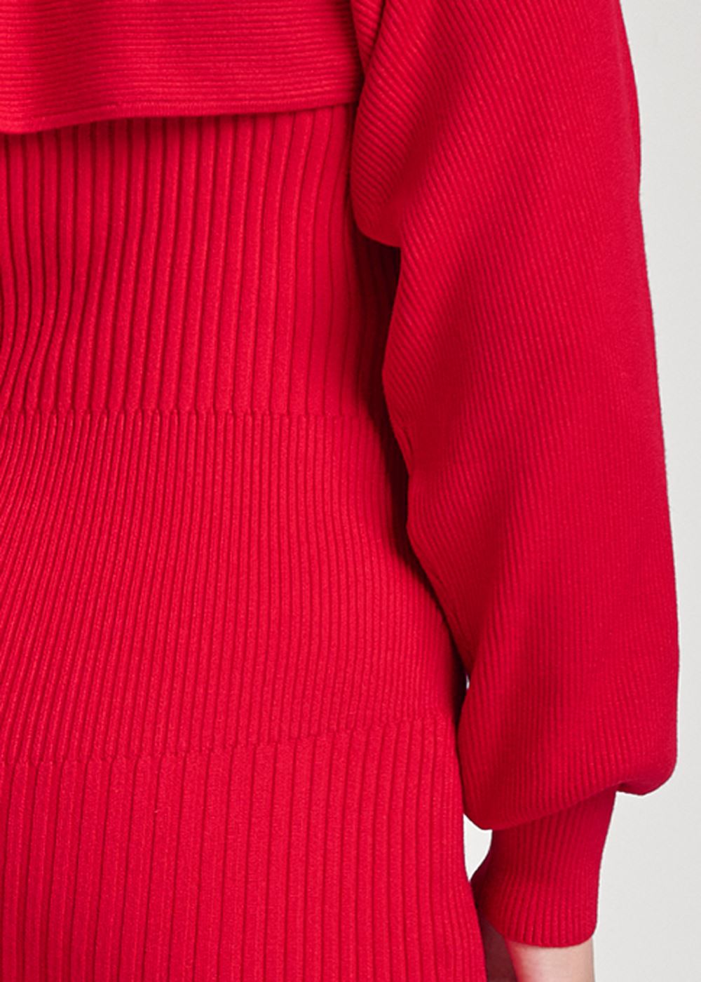 Venus Red SWEATER DRESS WITH SHRUG