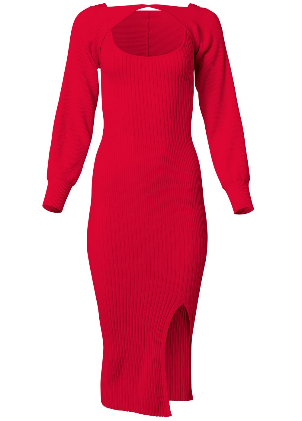 Venus Red SWEATER DRESS WITH SHRUG