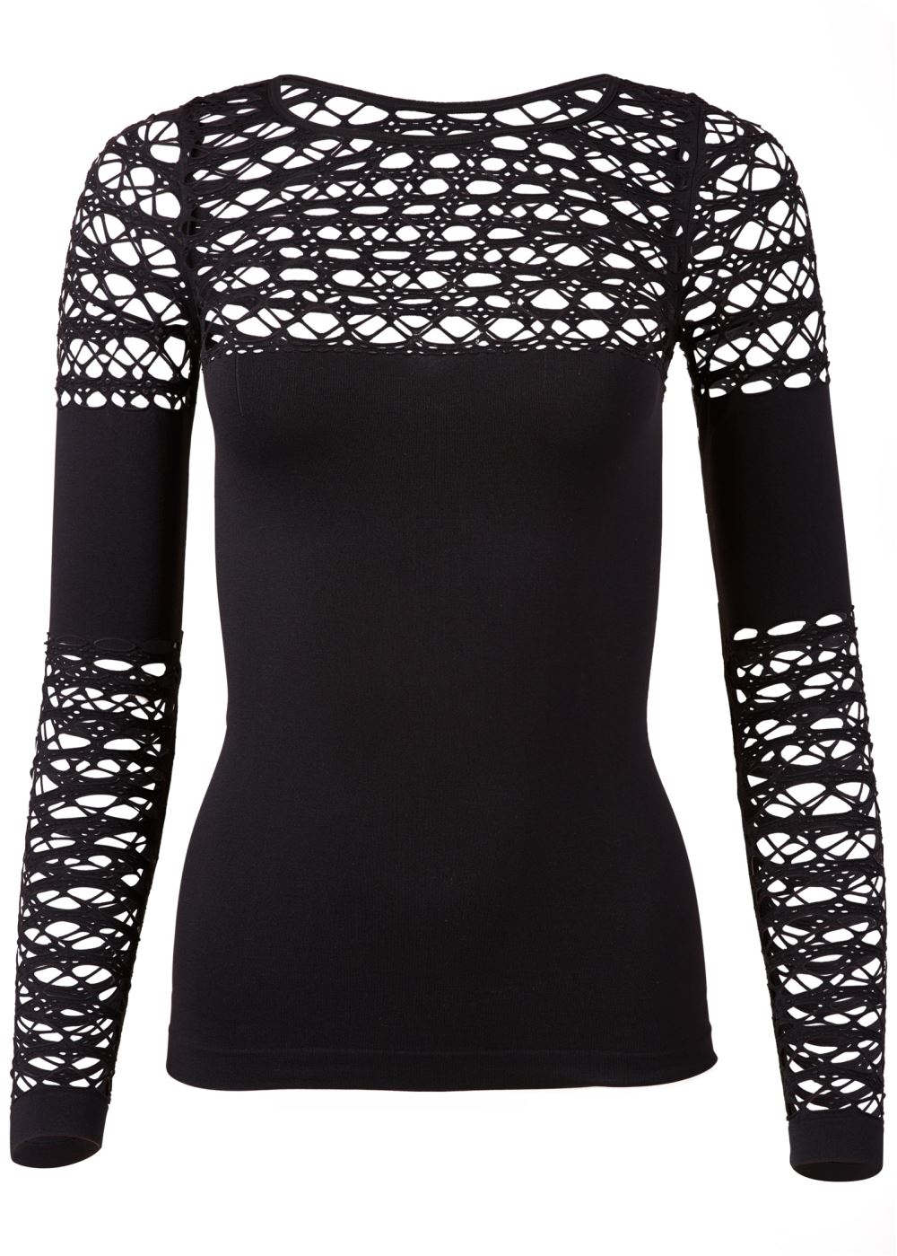 Venus Black Seamless fitted cutout top