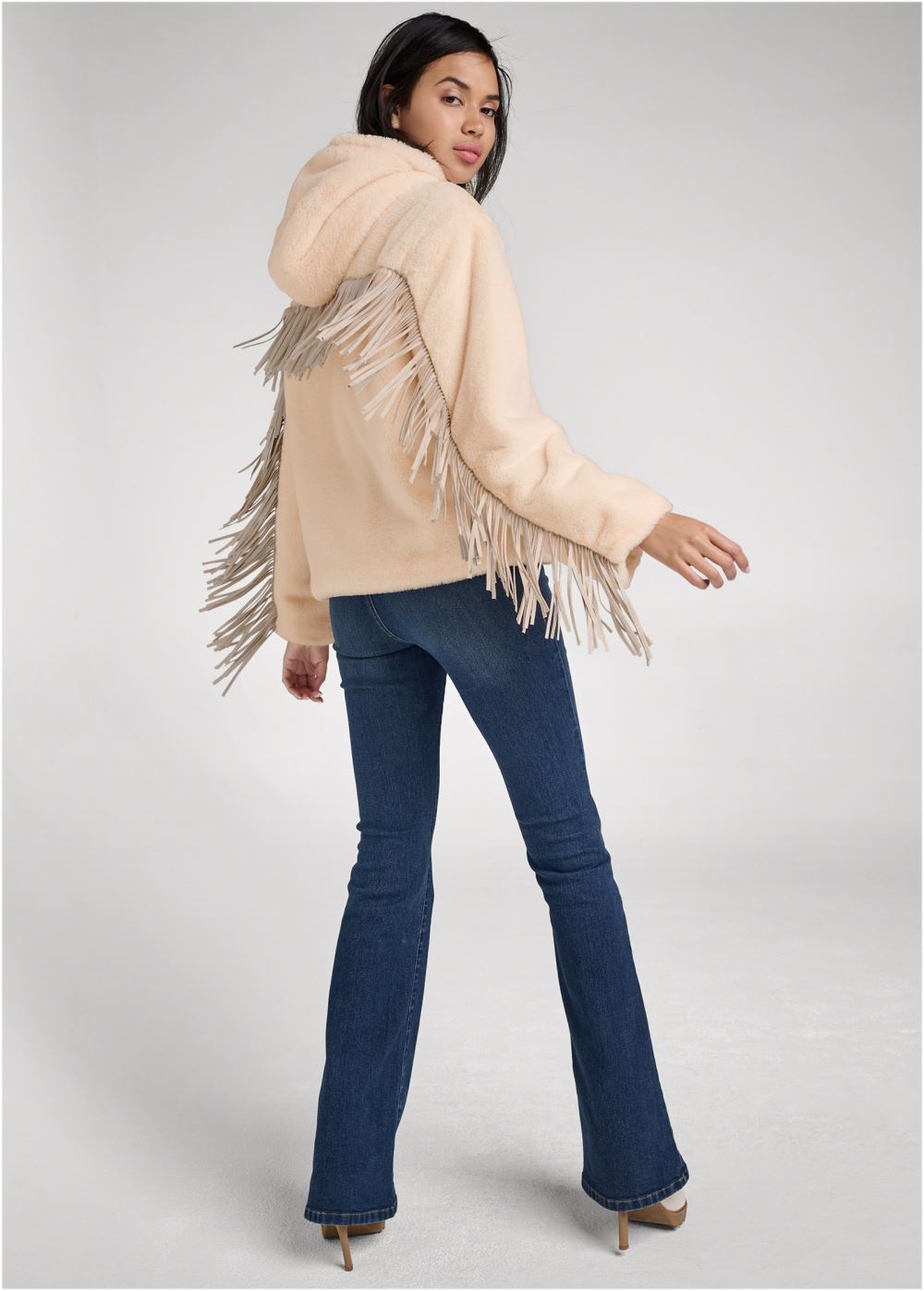 Venus Faux-Fur Bomber Coat in White