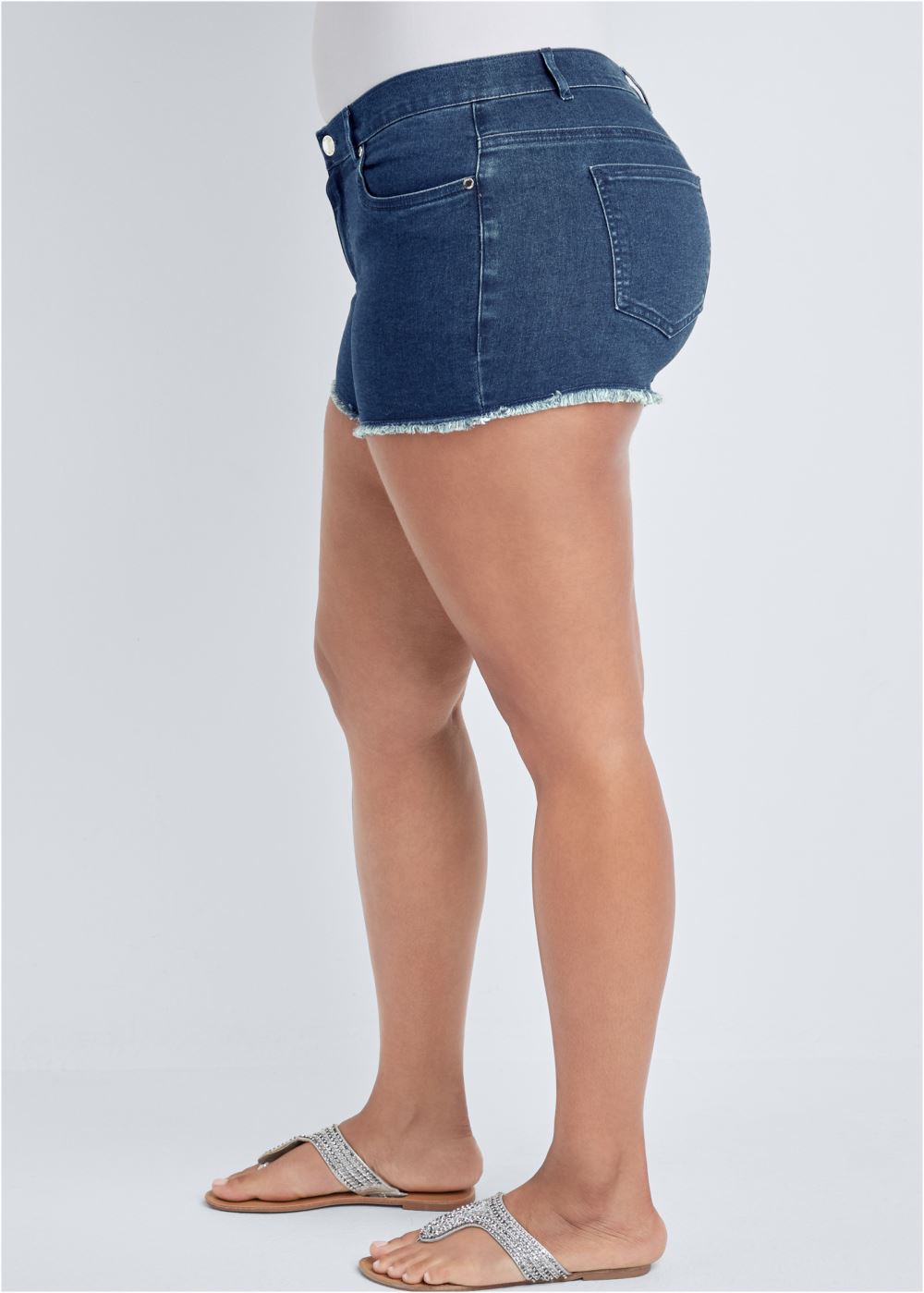Venus Plus Size Cutoff Jean Shorts - Medium Wash