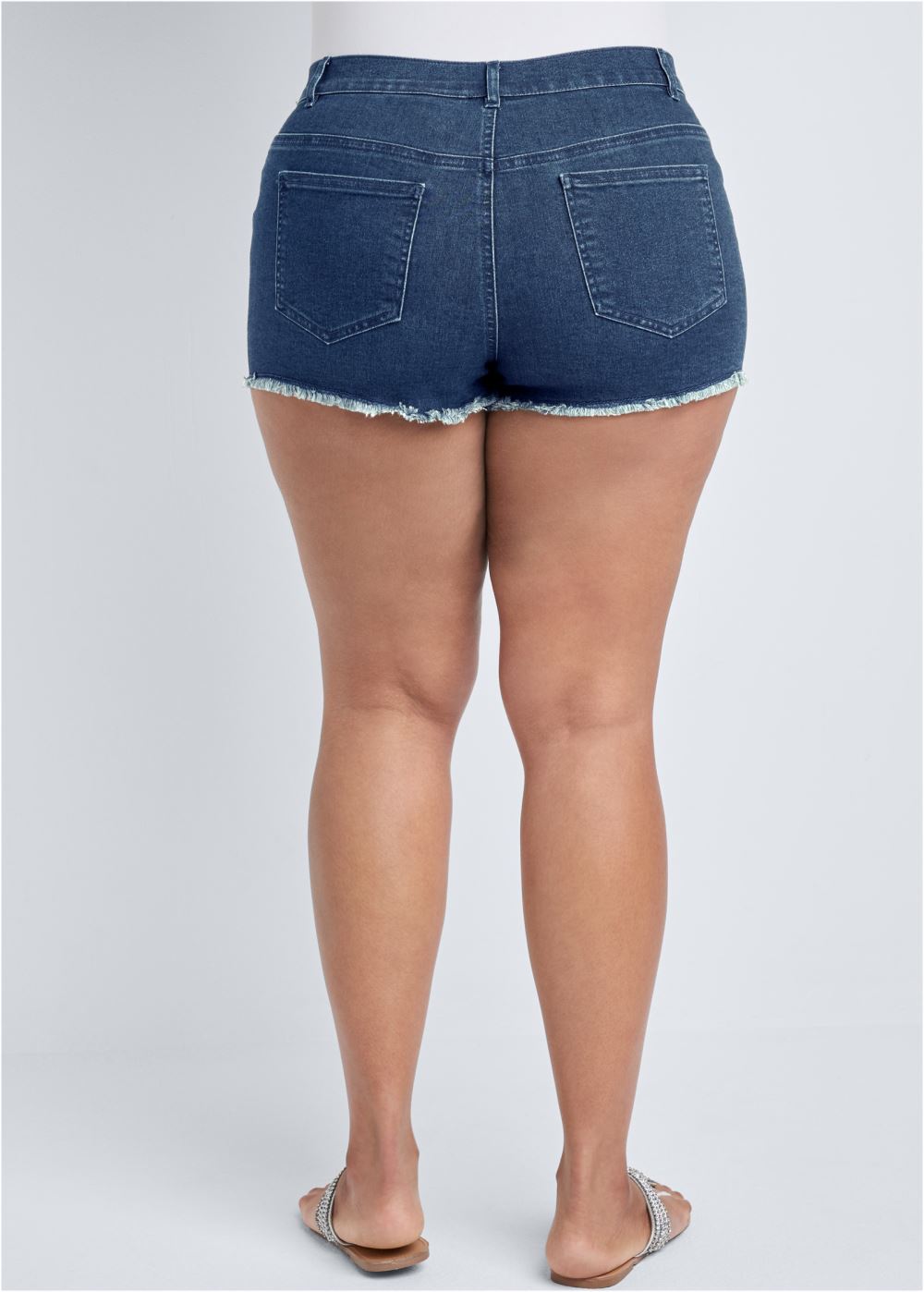 Venus Plus Size Cutoff Jean Shorts - Medium Wash