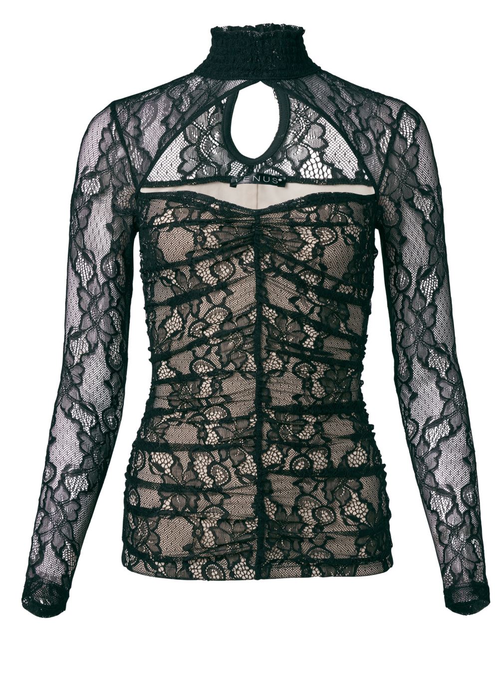 Venus Plus Size Ruched Cut Out Top