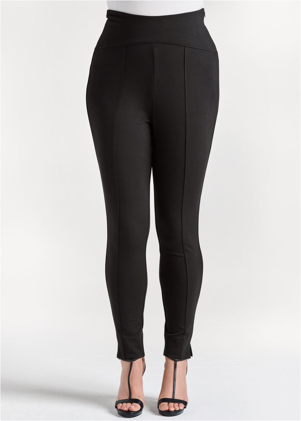 Venus Plus Size High-Rise Ponte Pants in Black