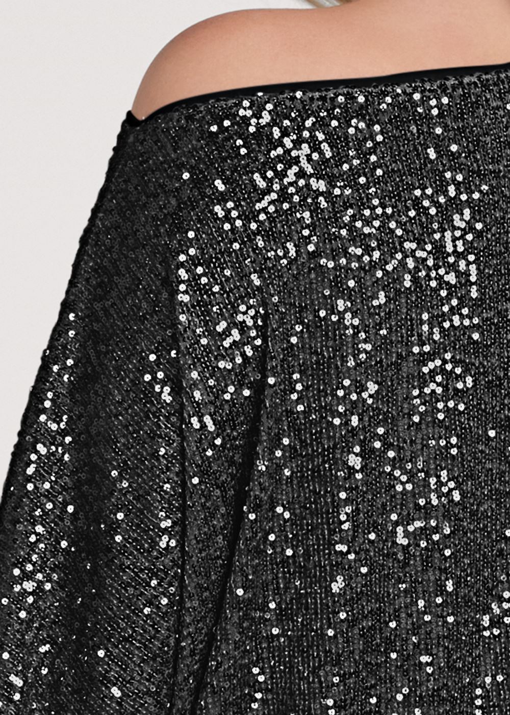Venus Plus Size Off-The-Shoulder Sequin Top