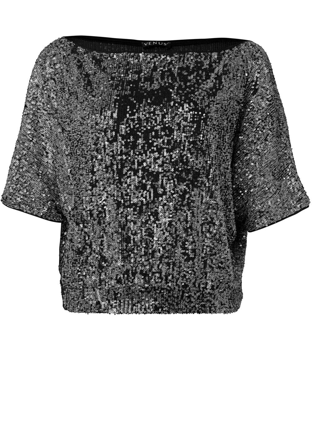 Venus Plus Size Off-The-Shoulder Sequin Top