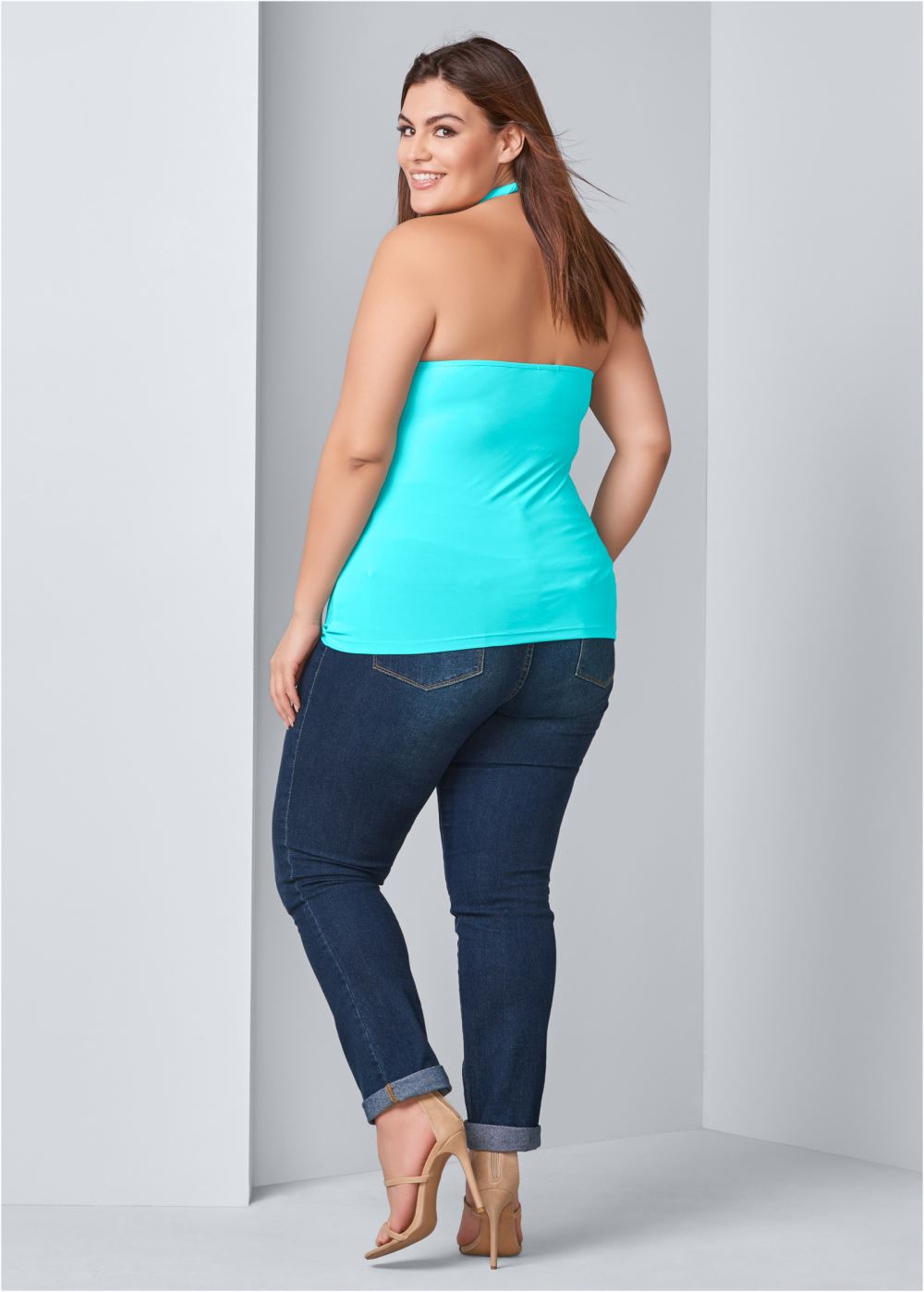Venus Plus Size Keyhole Detail Halter Top