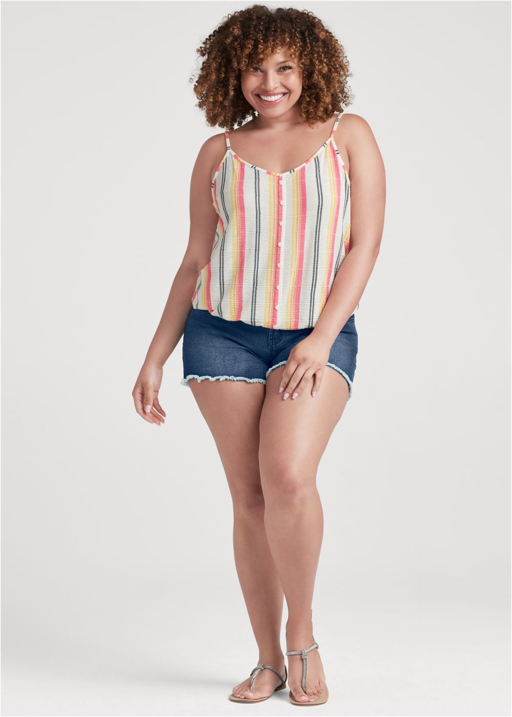 Venus Plus Size Striped Tank Top