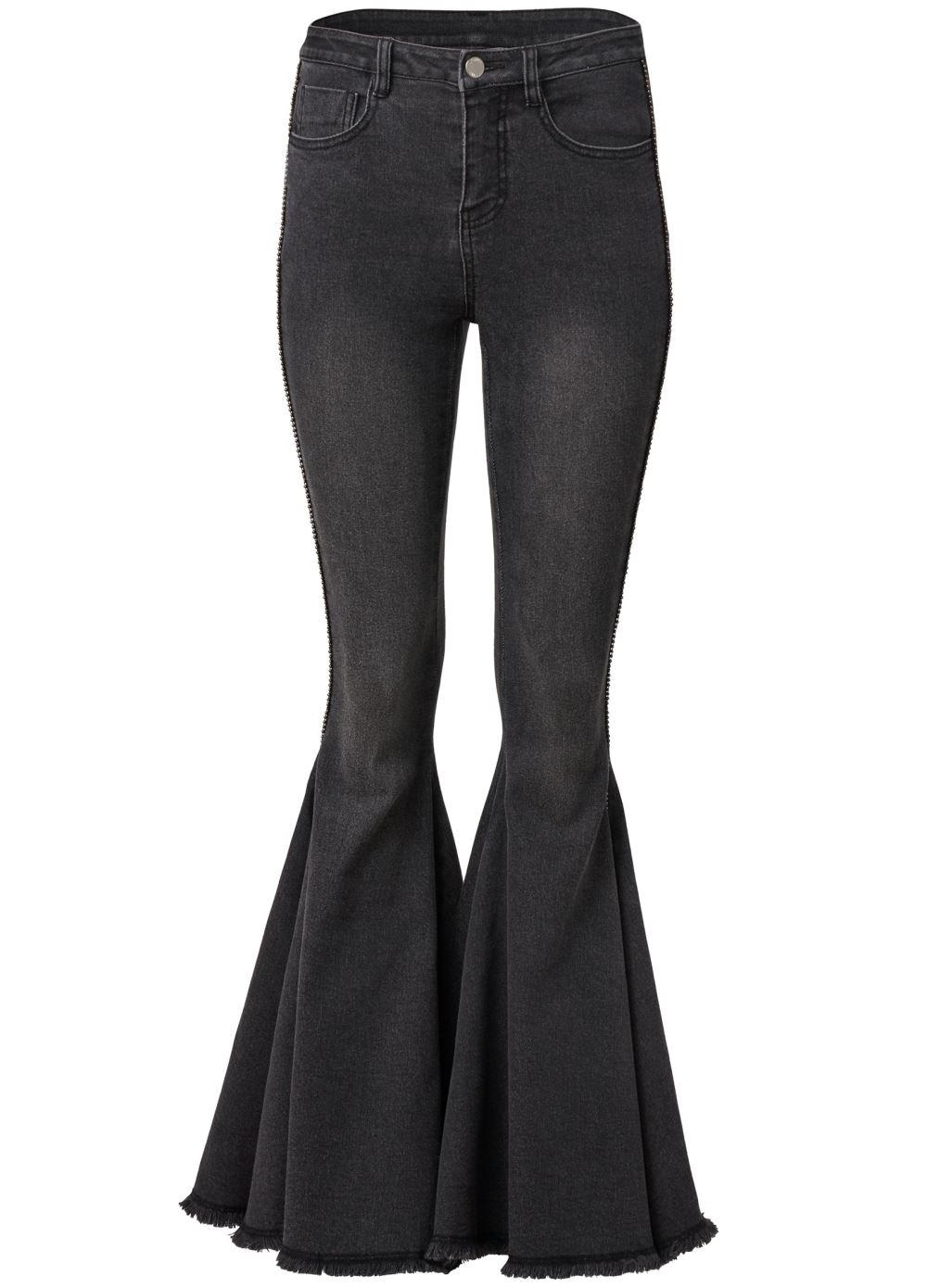 Venus Plus Size Extreme Flare Jeans in Black Denim