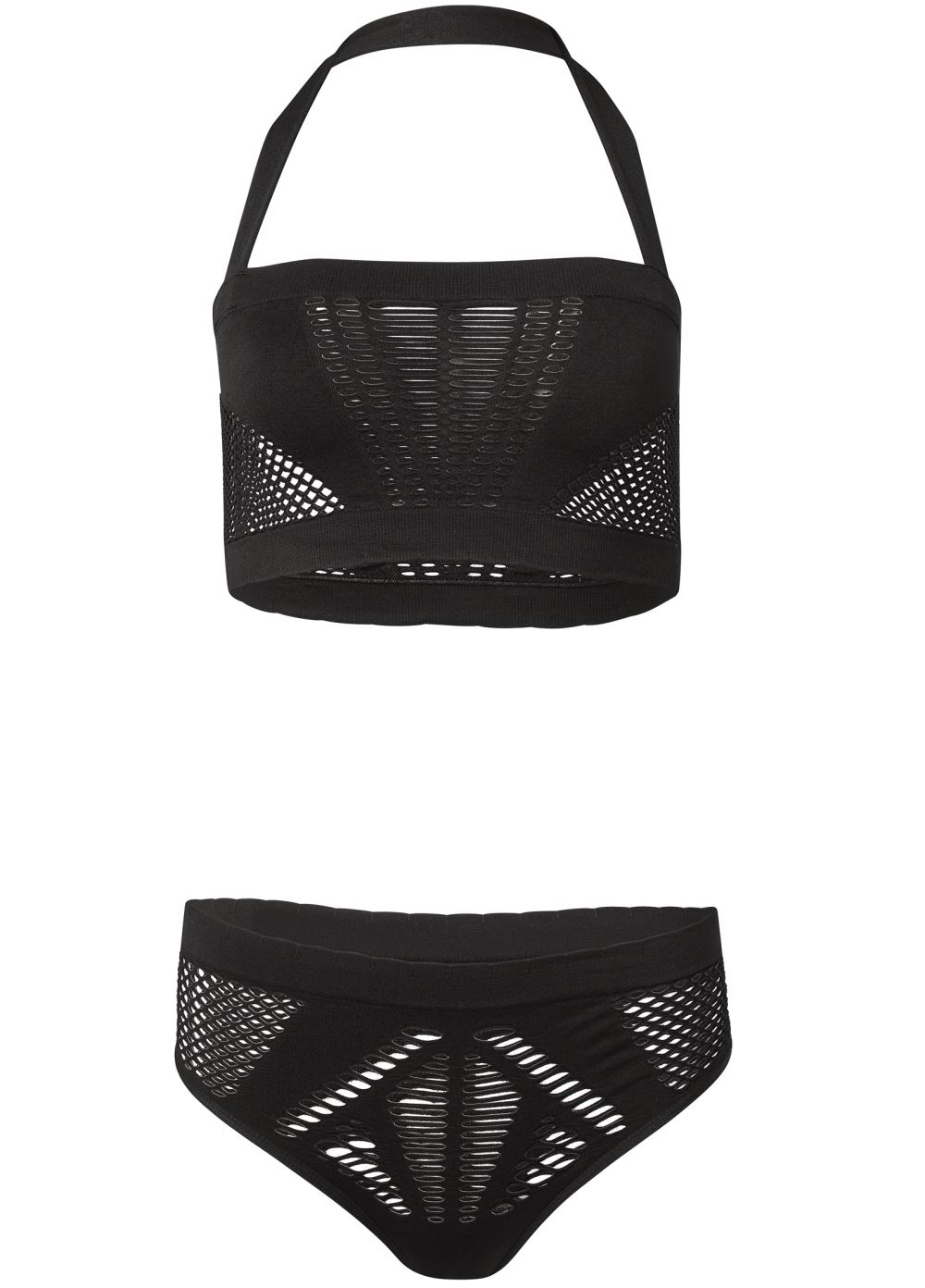 Venus Black HOSIERY BRA AND PANTY SET