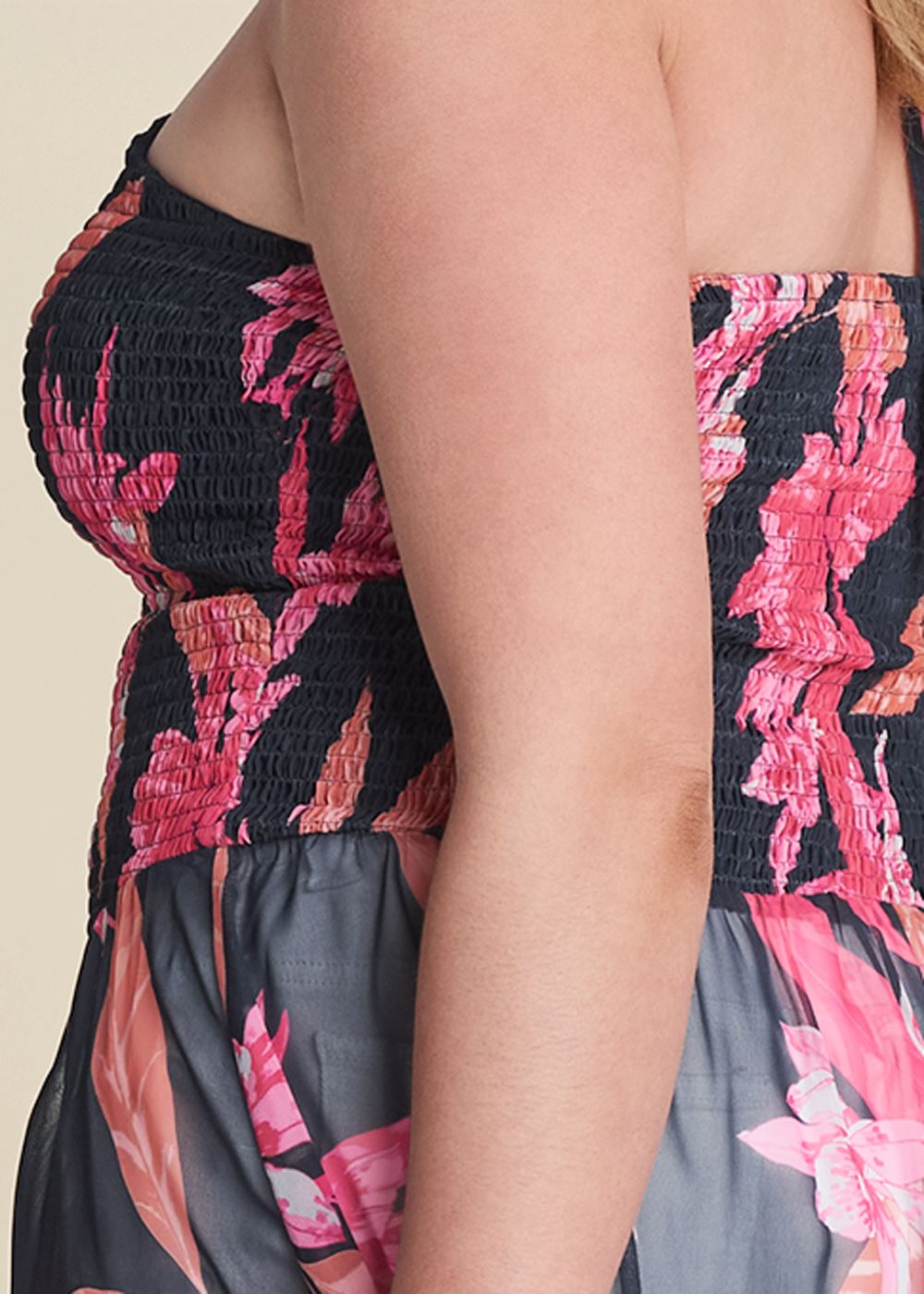 Venus Plus Size Midnight Floral Maxi Top