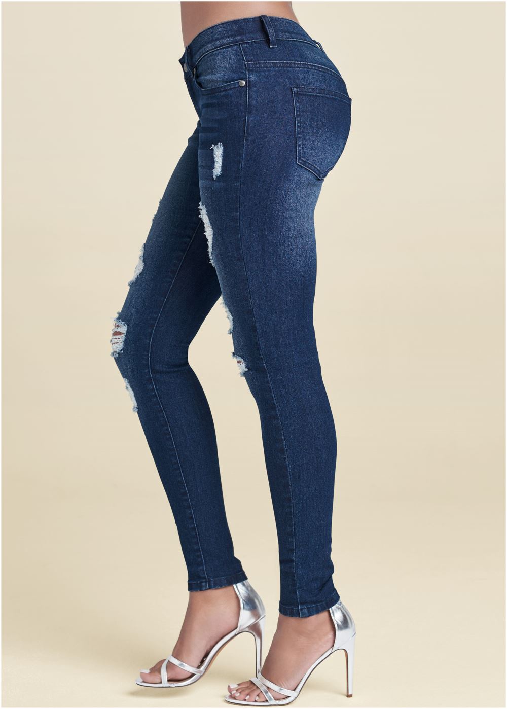 Venus Dark Wash Ripped Skinny Jeans