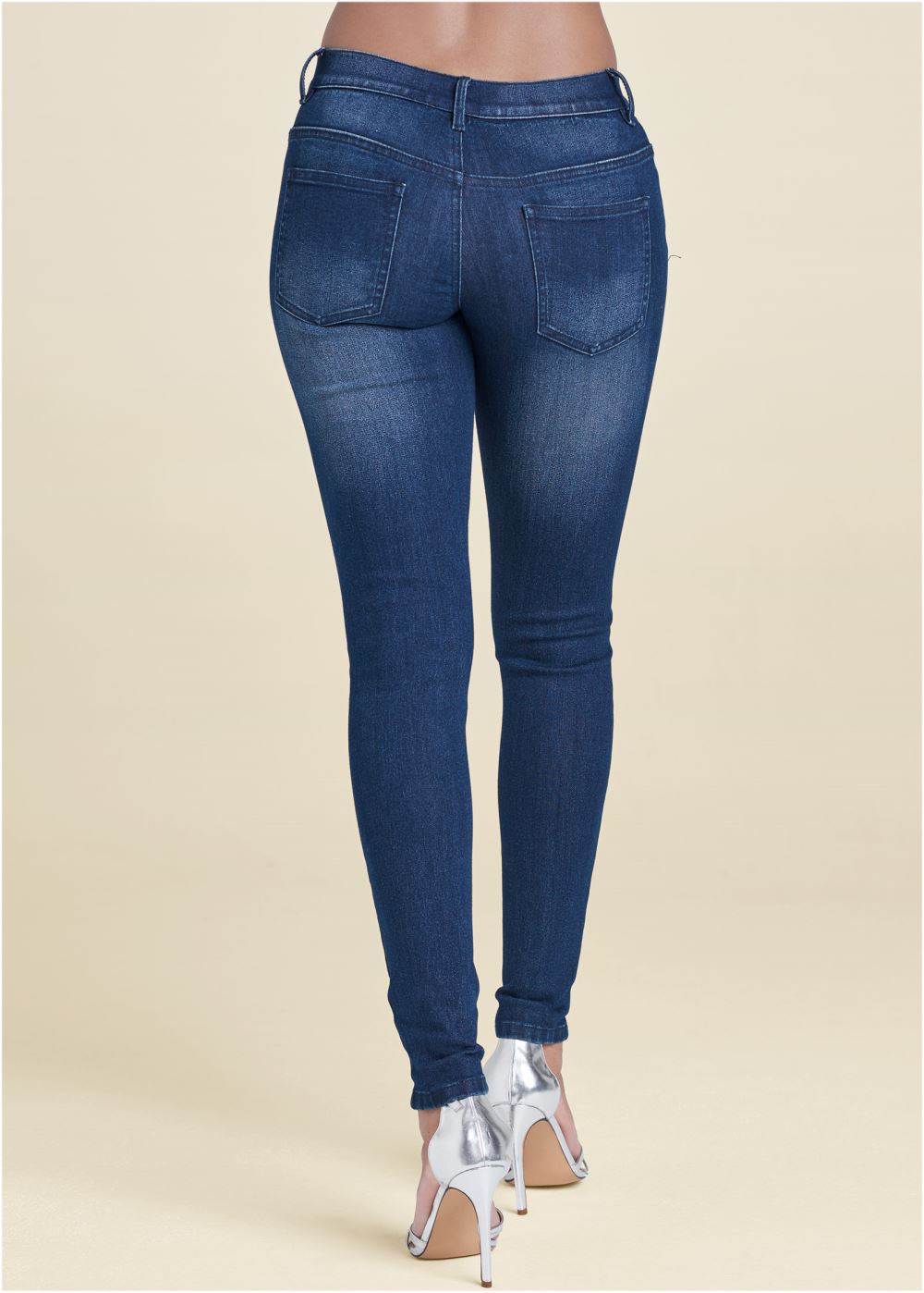Venus Dark Wash Ripped Skinny Jeans