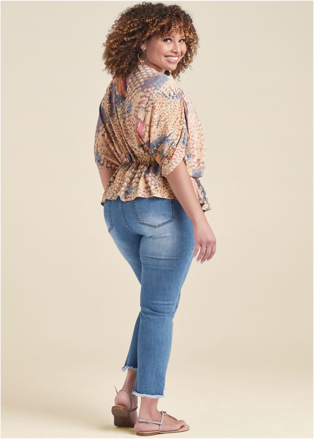 Venus Plus Size Abstract Mirage Printed Top
