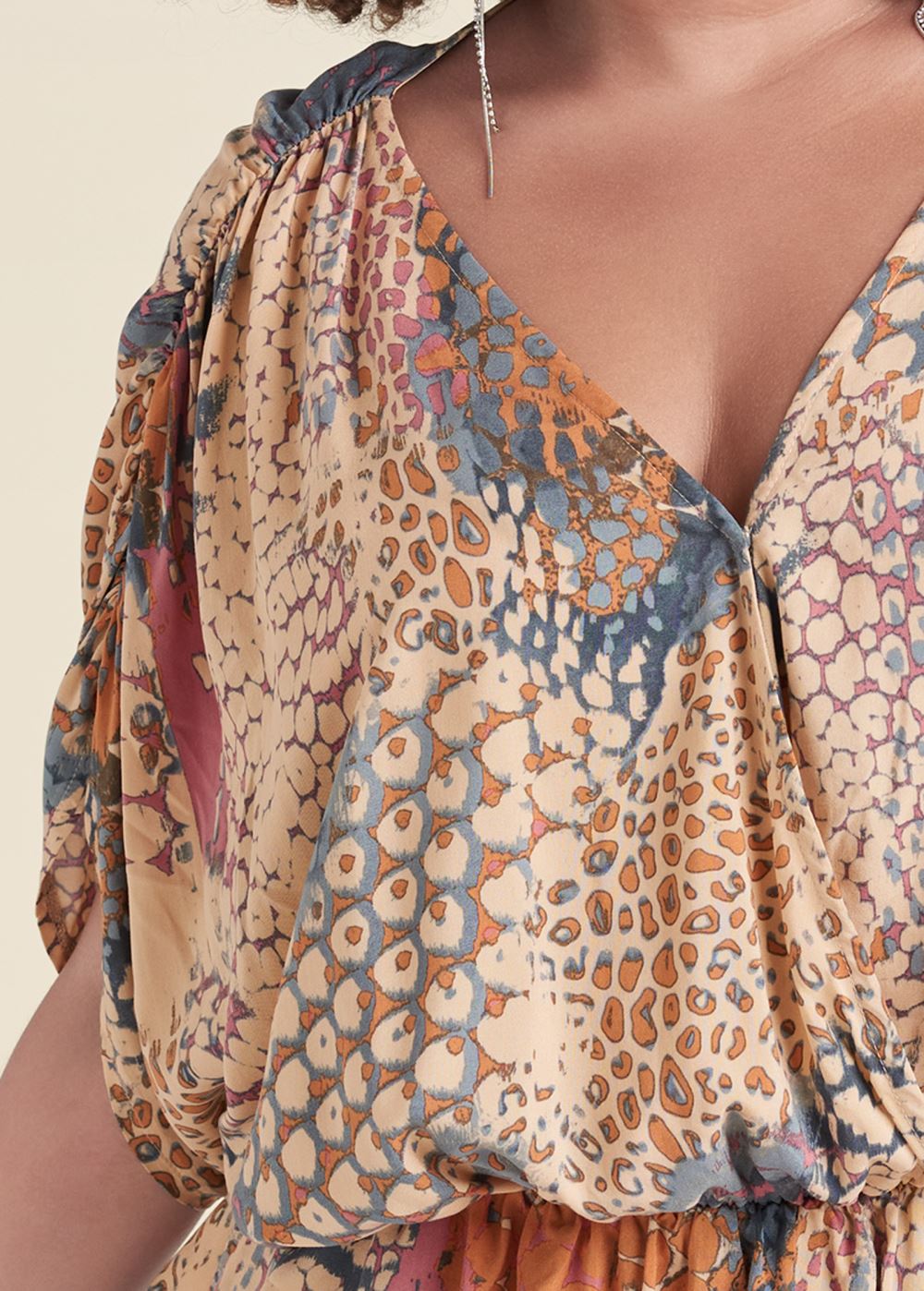 Venus Plus Size Abstract Mirage Printed Top