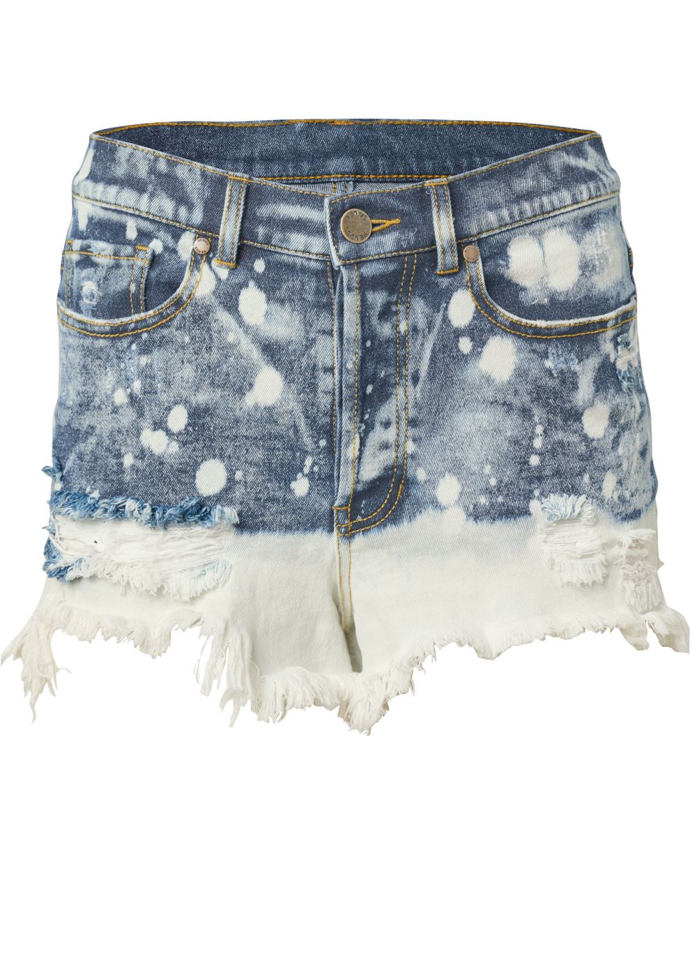 Venus Plus Size Bleached Jean Shorts - Denim Blue