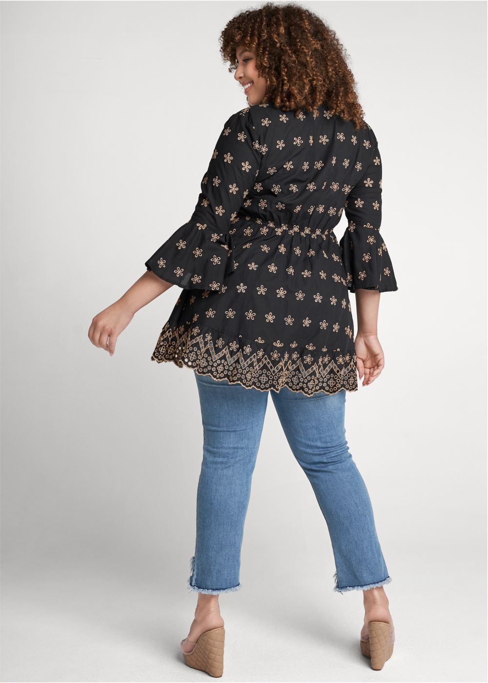 Venus Plus Size Eyelet High-Low Top
