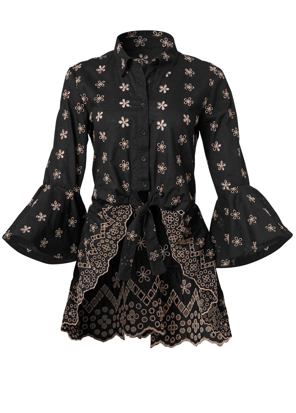 Venus Plus Size Eyelet High-Low Top