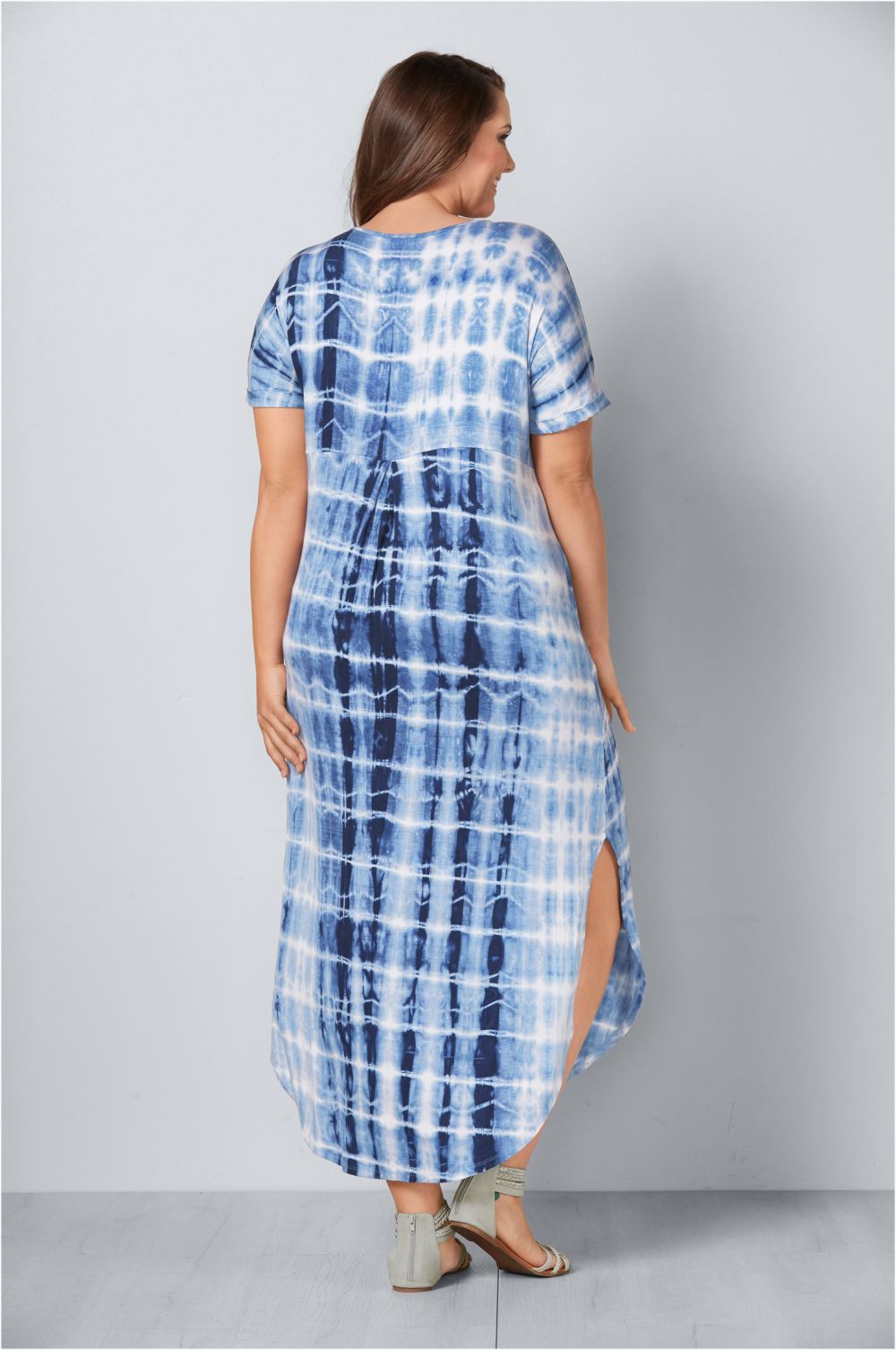 Venus Navy Multi CASUAL T-SHIRT MAXI DRESS