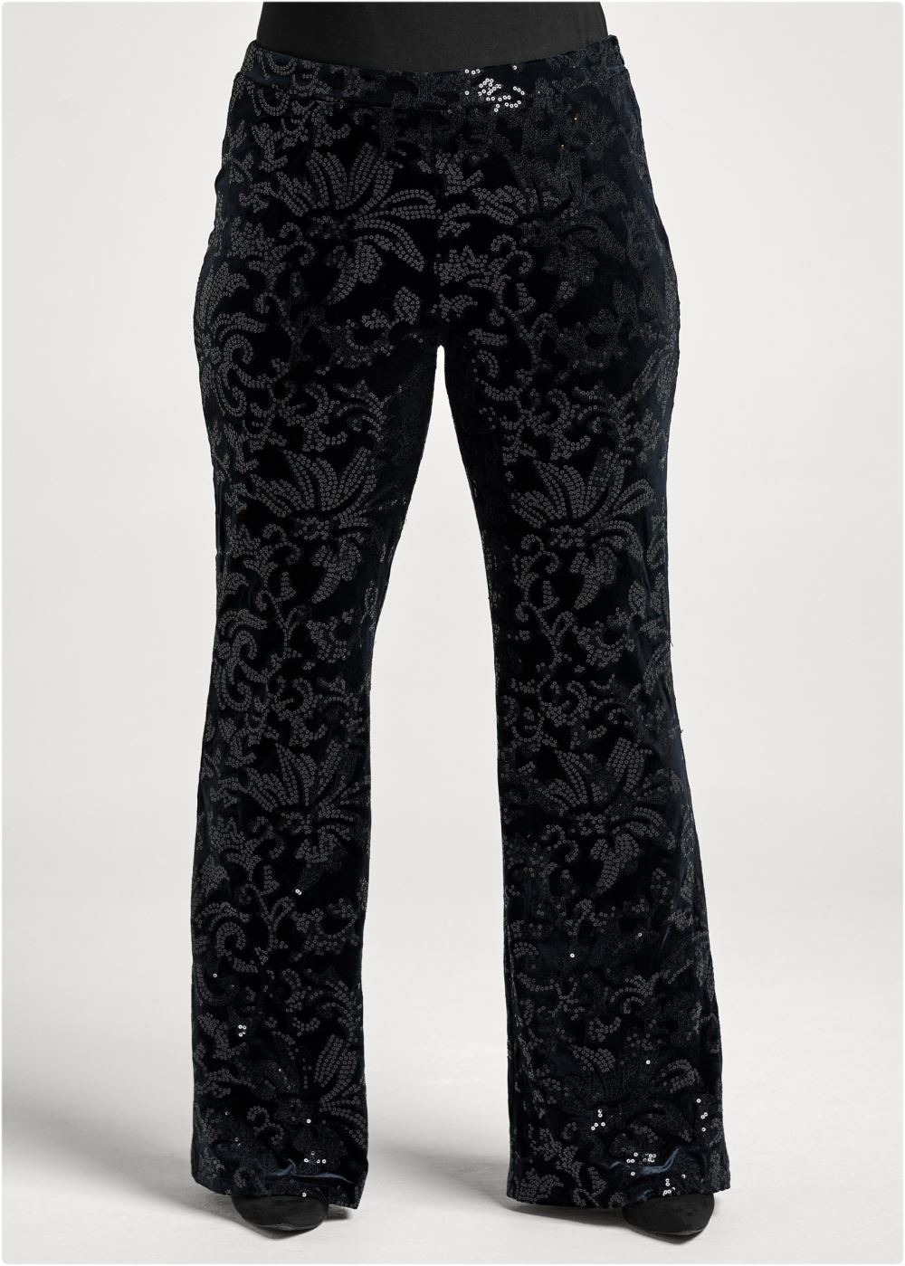 Venus Black Multi SEQUIN PATTERN PANTS