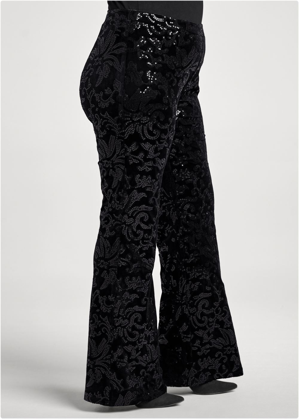 Venus Black Multi SEQUIN PATTERN PANTS