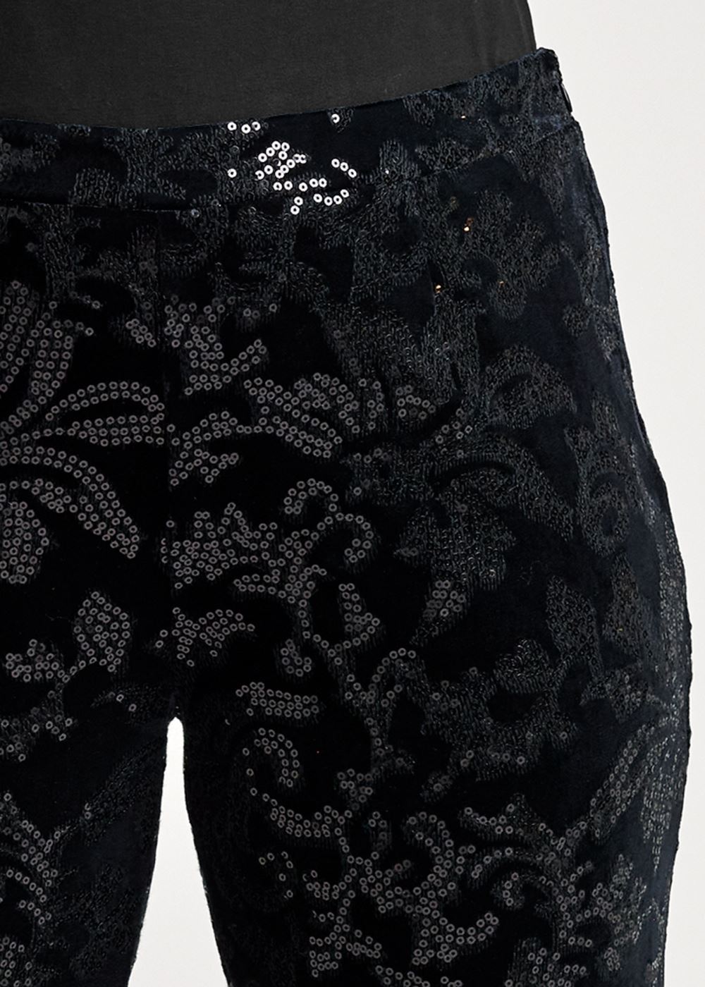 Venus Black Multi SEQUIN PATTERN PANTS