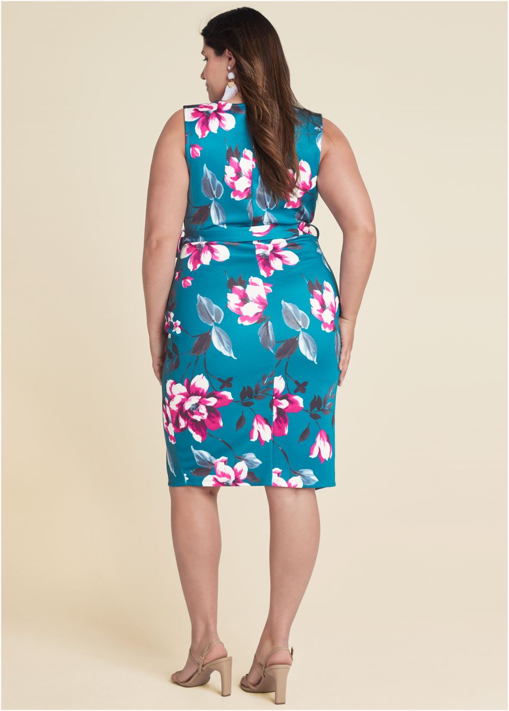 Venus Plus Size Tie Detail Surplice Dress