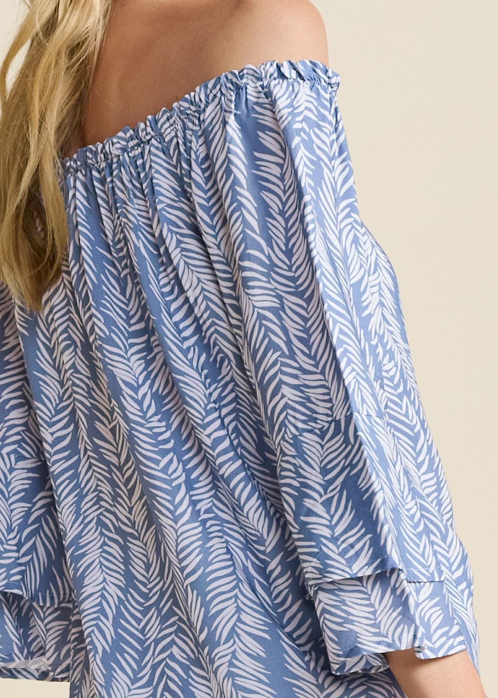 Venus Plus Size Off-The-Shoulder Printed Top
