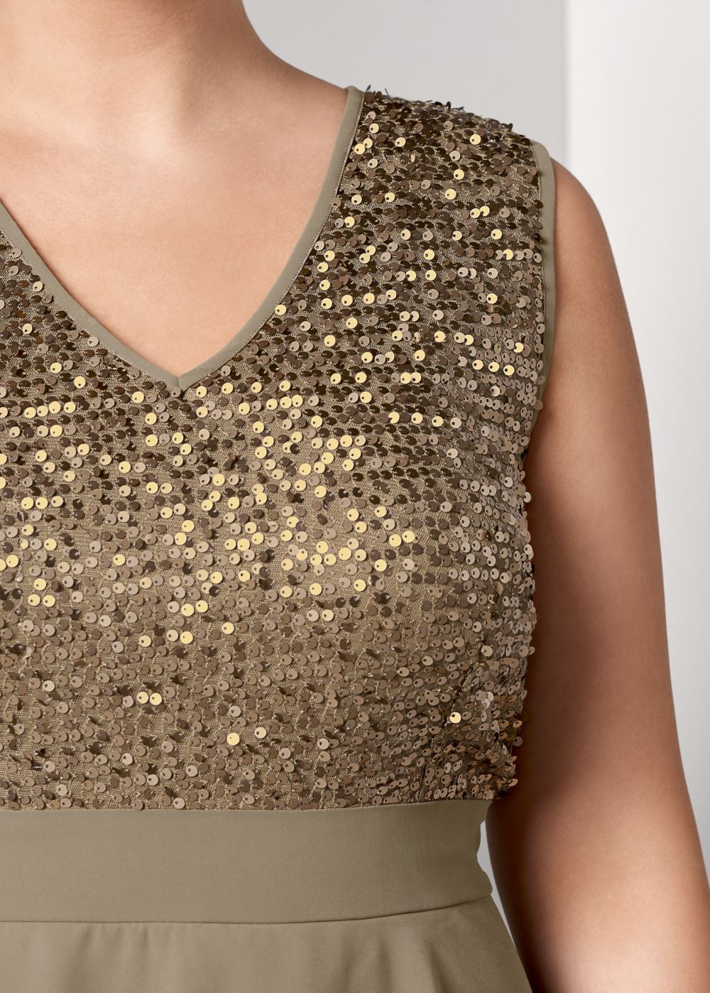 Venus Taupe SEQUIN DETAIL PARTY DRESS