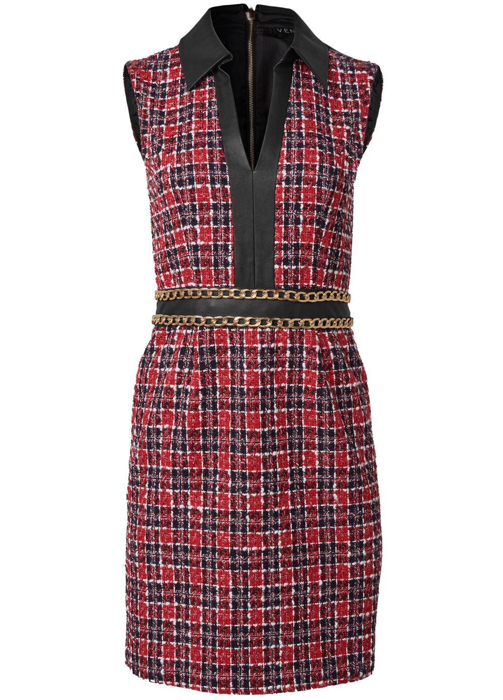 Venus Plus Size Collared Tweed Dress