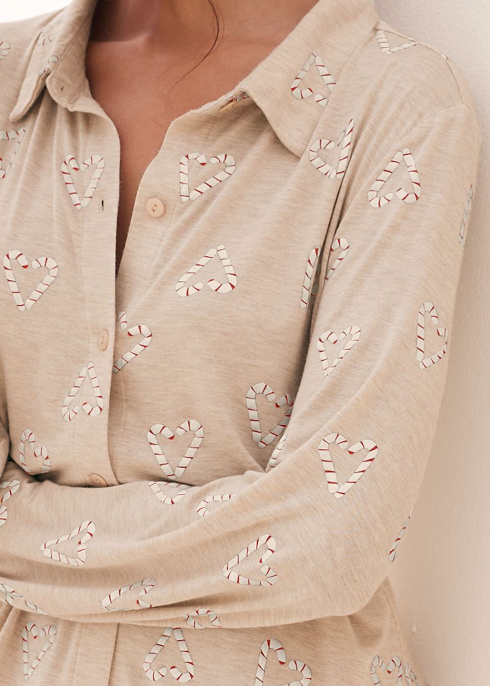 Venus Candy Canes BUTTON DOWN PJ SHIRT