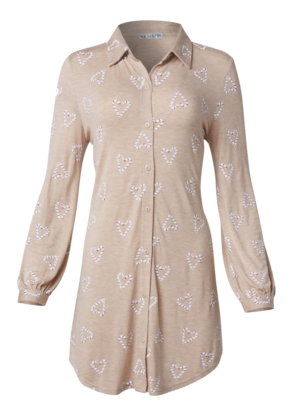 Venus Candy Canes BUTTON DOWN PJ SHIRT