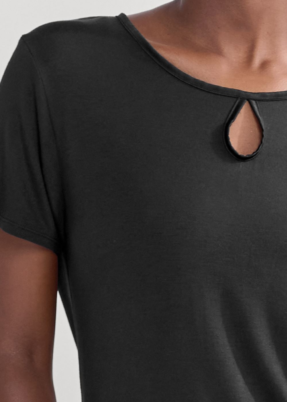 Venus Black SATIN DETAIL SLEEP TOP