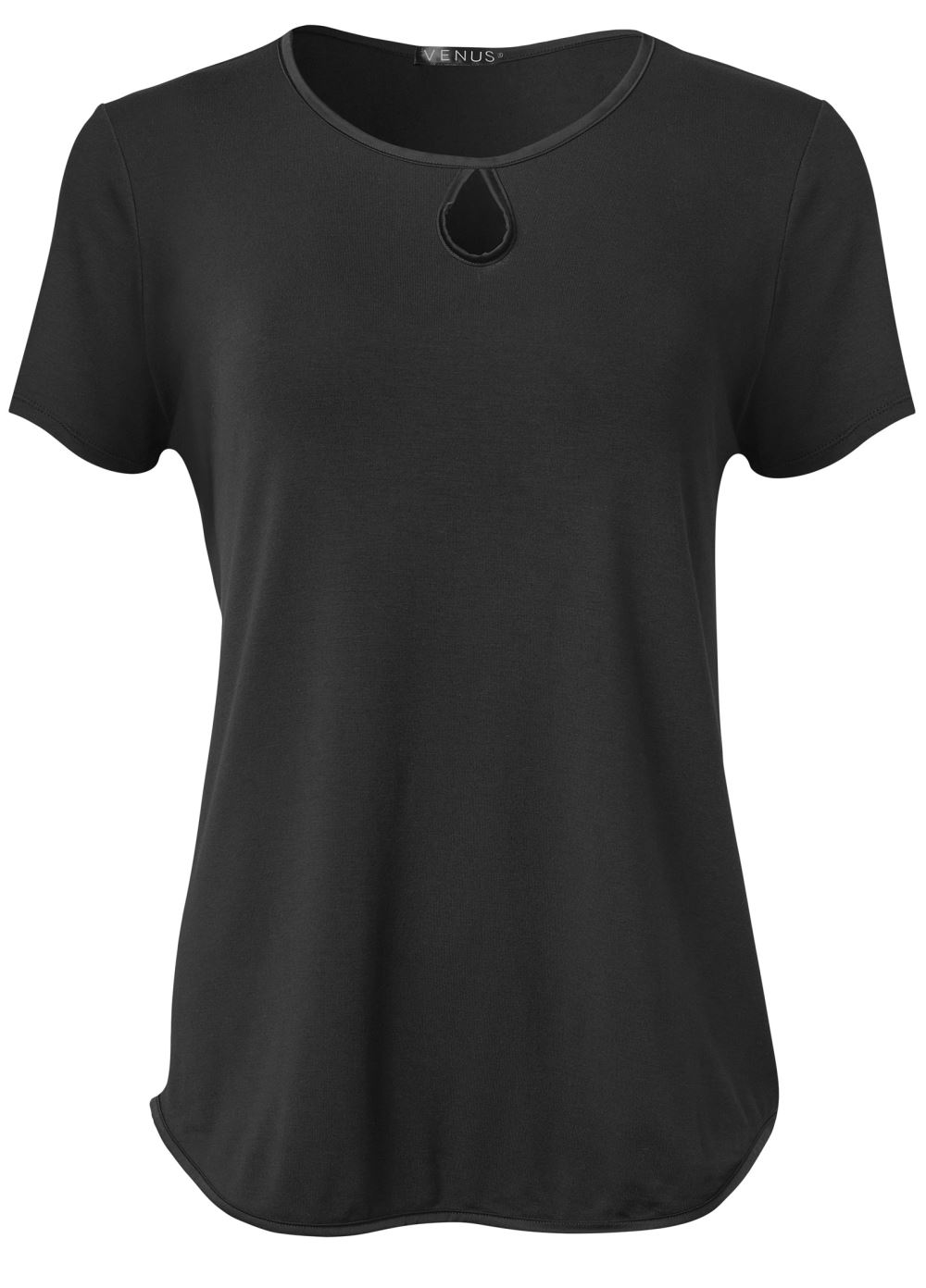 Venus Black SATIN DETAIL SLEEP TOP