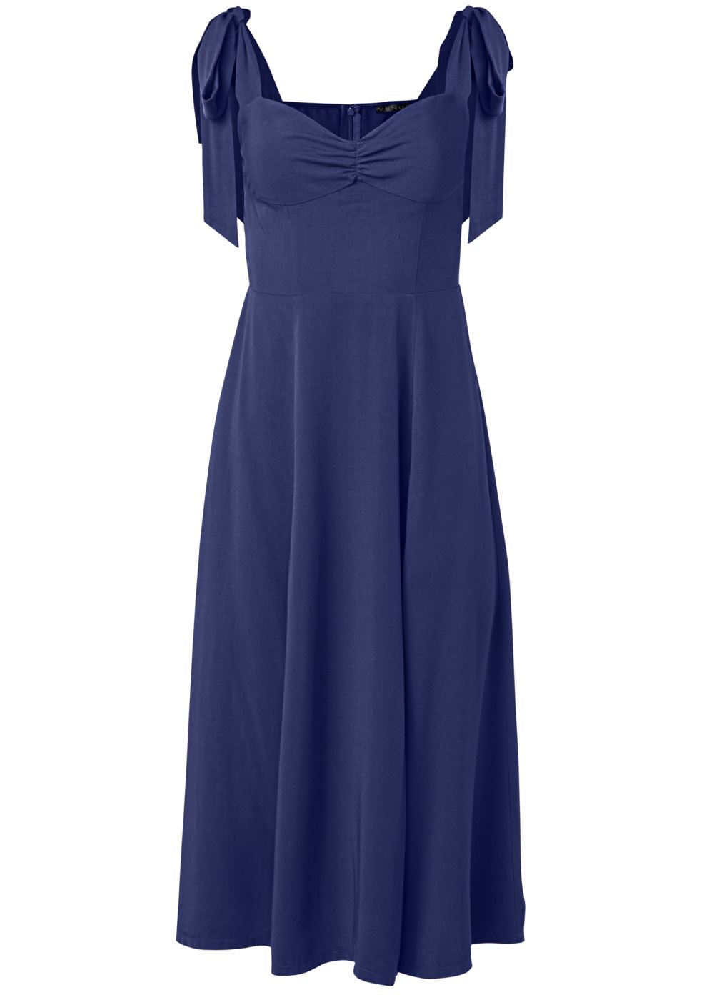 Venus Navy TIE SHOULDER MIDI DRESS