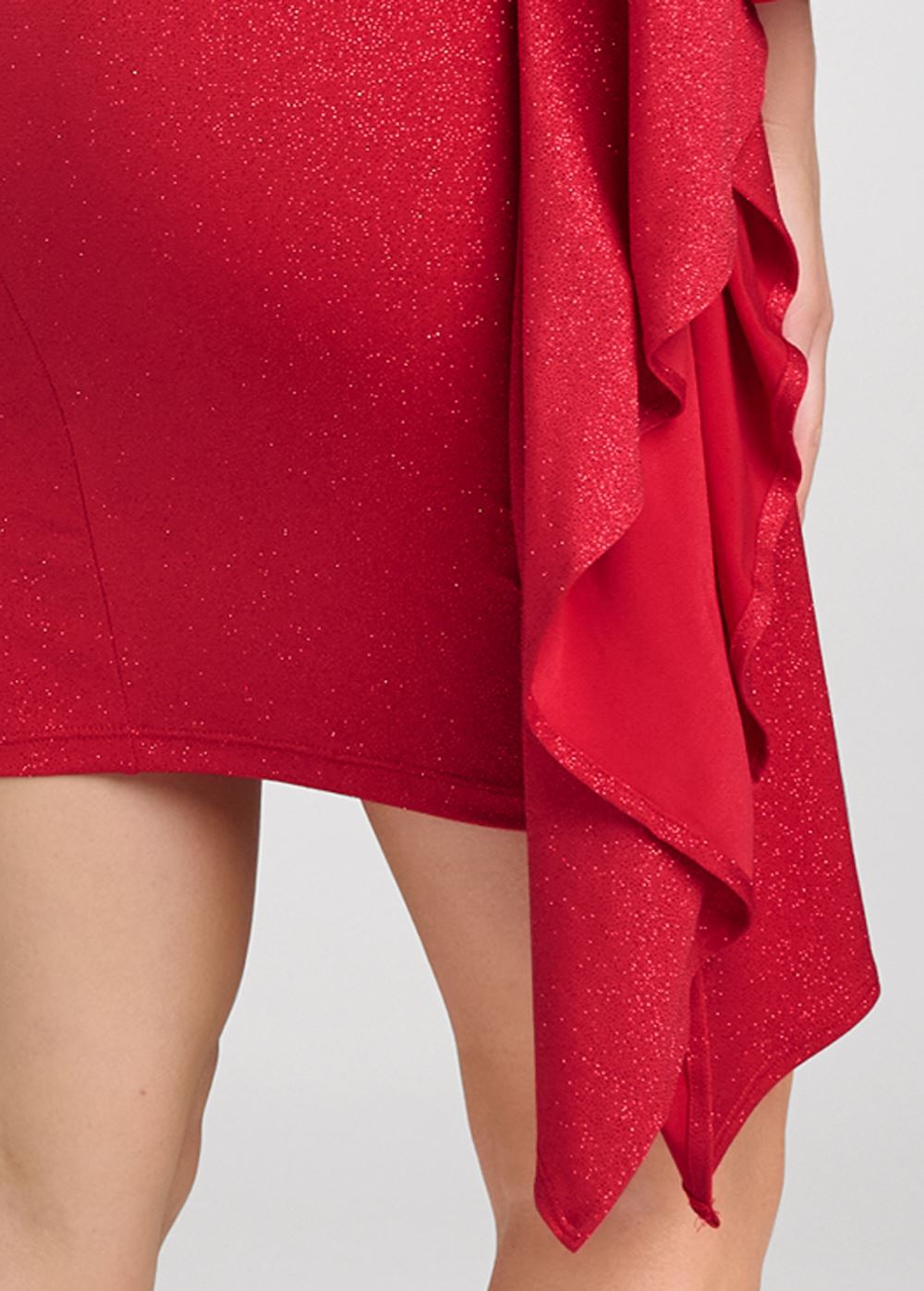 Venus Plus Size One-Shoulder Shimmer Dress