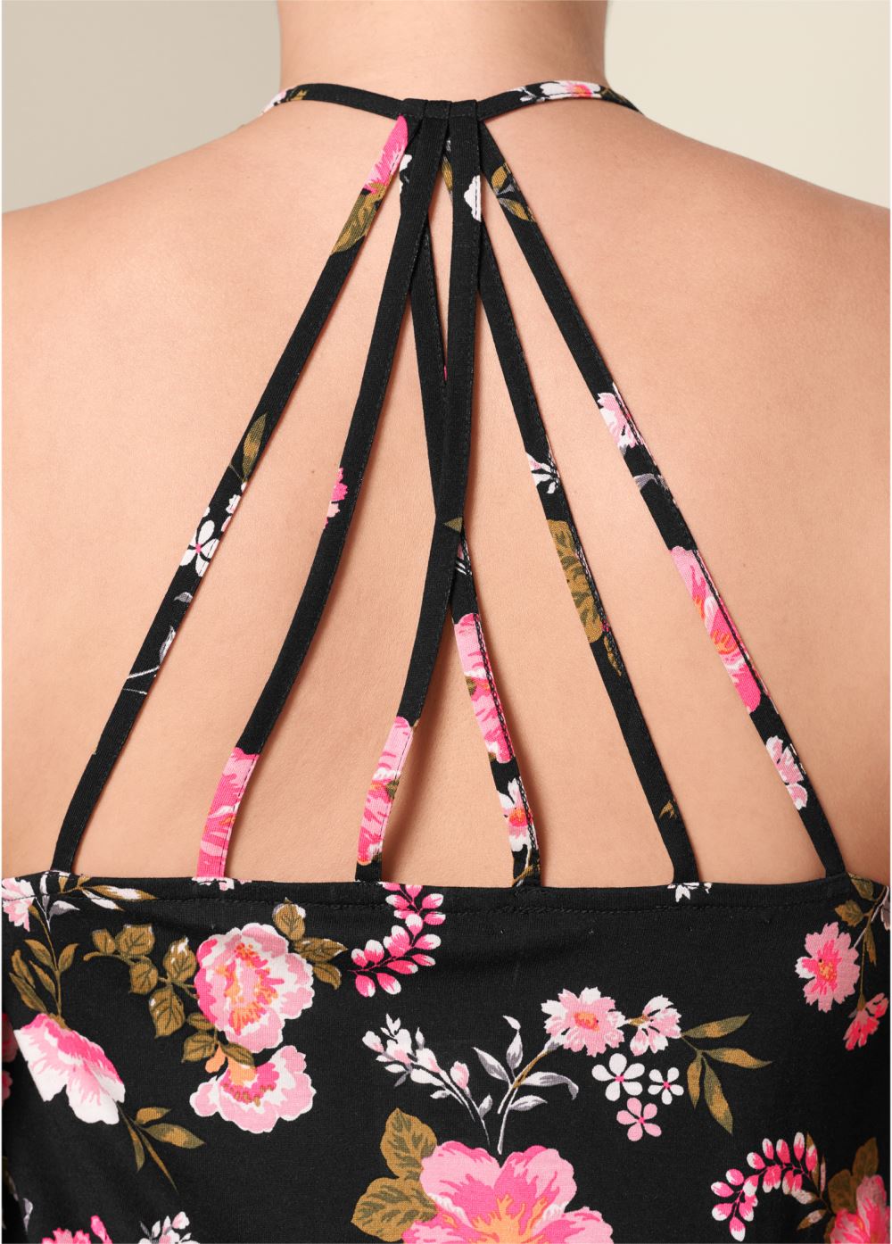 Venus Plus Size Back Detail Printed Tank