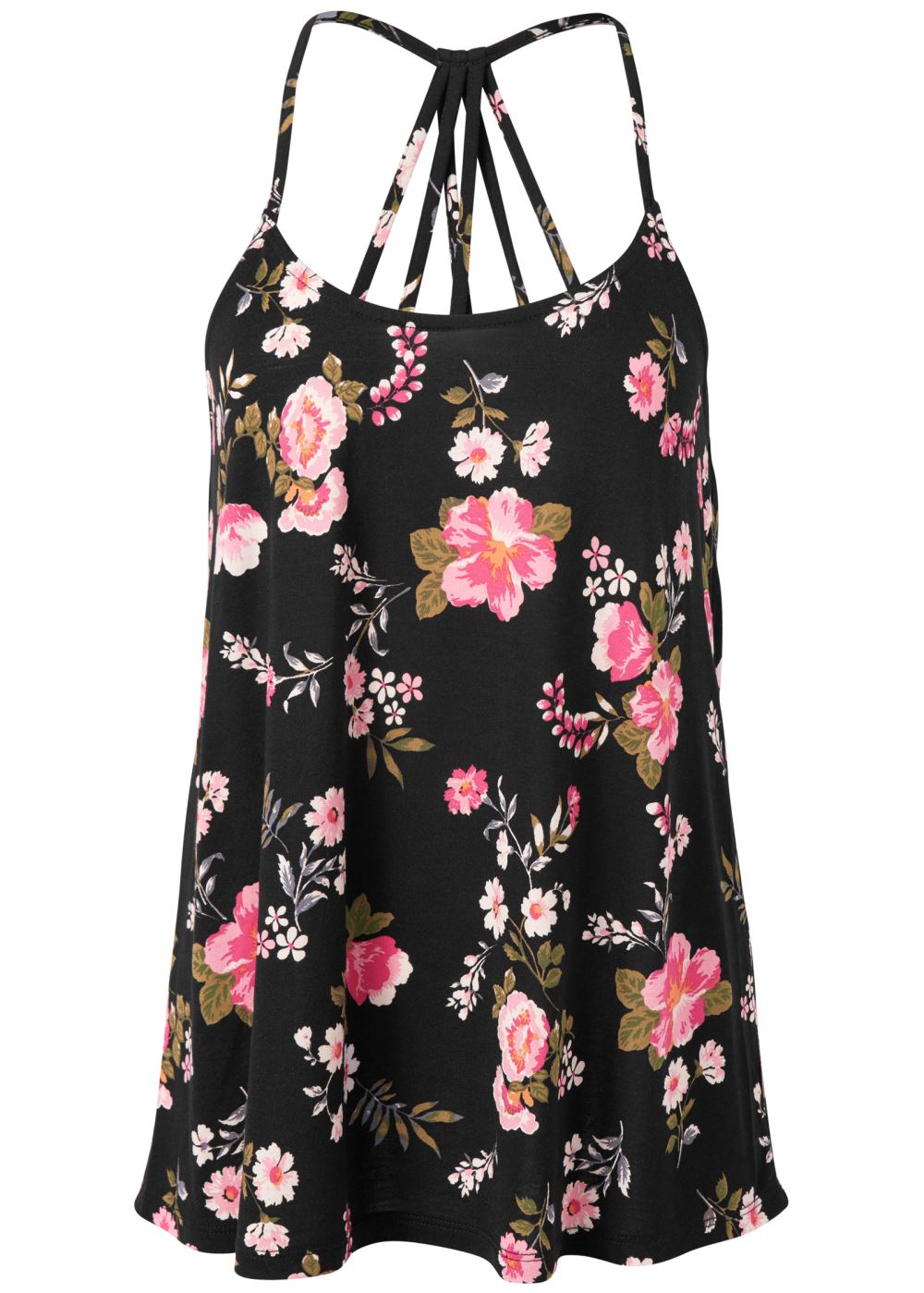 Venus Plus Size Back Detail Printed Tank