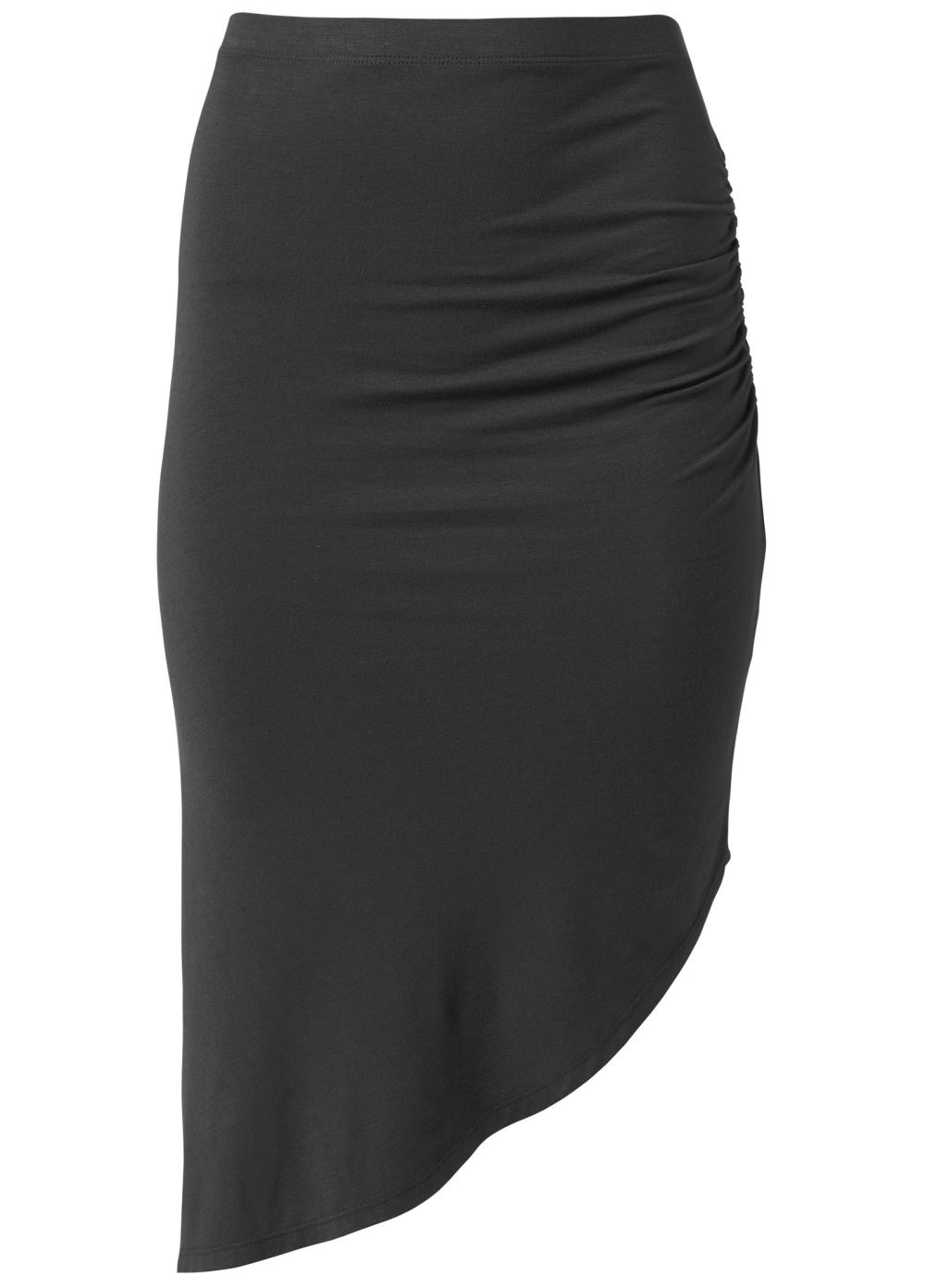 Venus Plus Size Easy Midi Skirt - Black