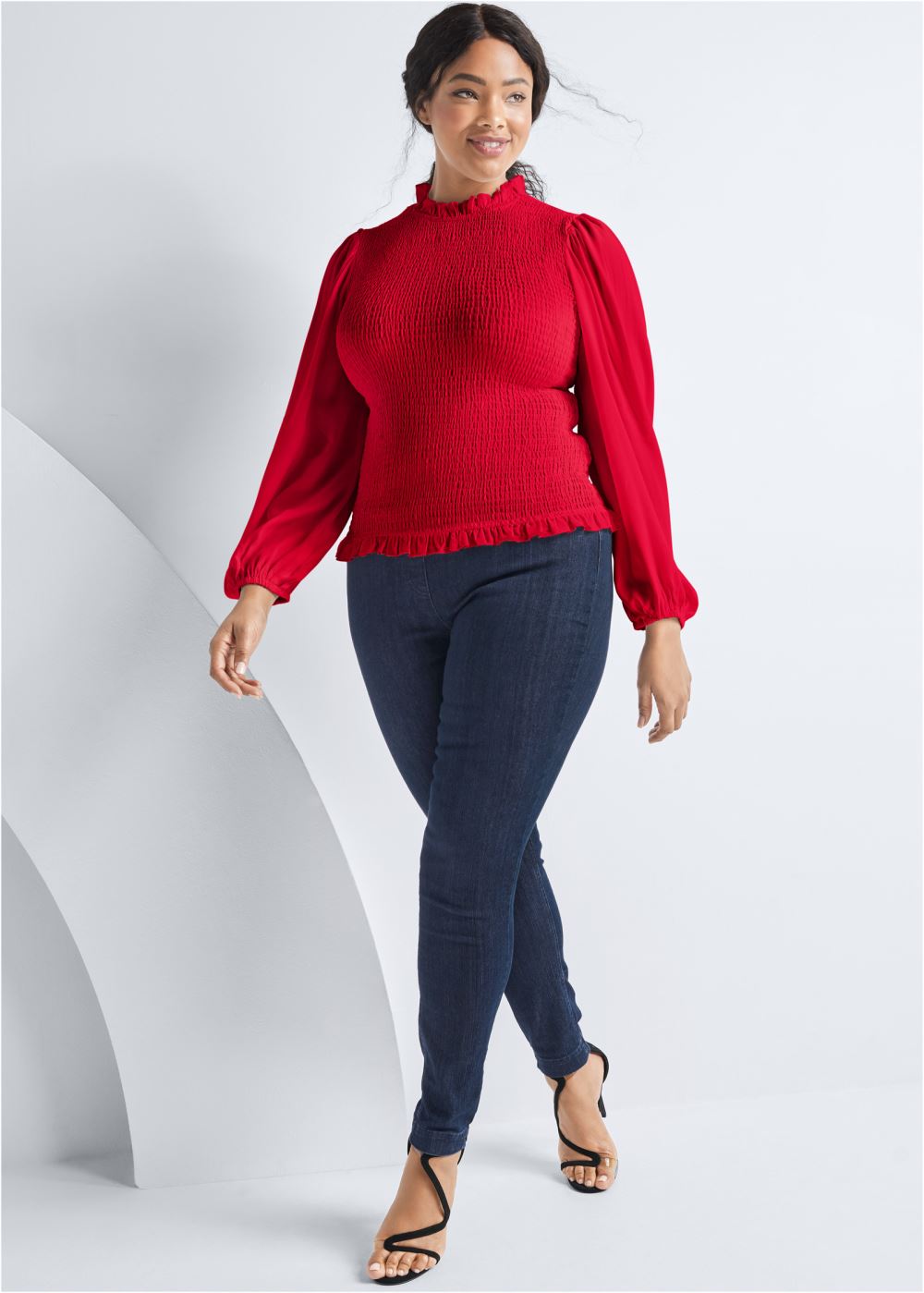 Venus White BALLOON SLEEVE BLOUSE