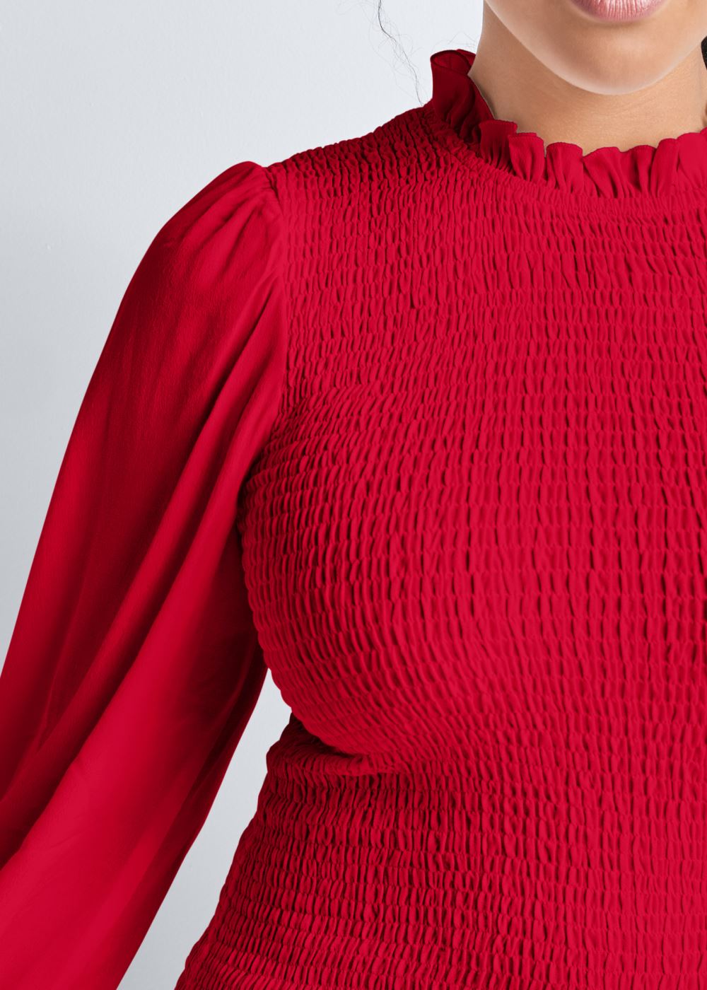 Venus White BALLOON SLEEVE BLOUSE