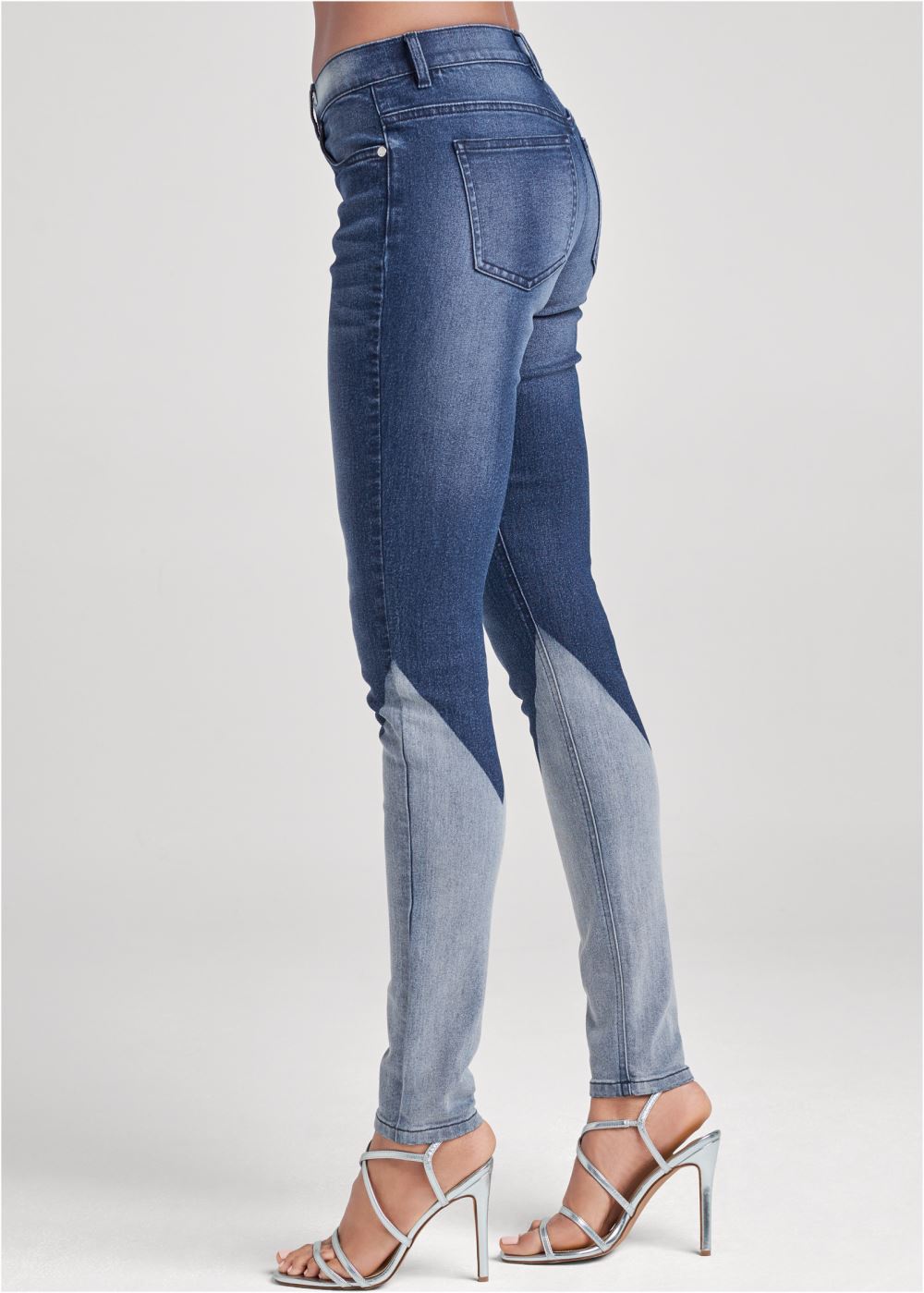 Venus Denim Blue LASER PRINT SKINNY JEANS