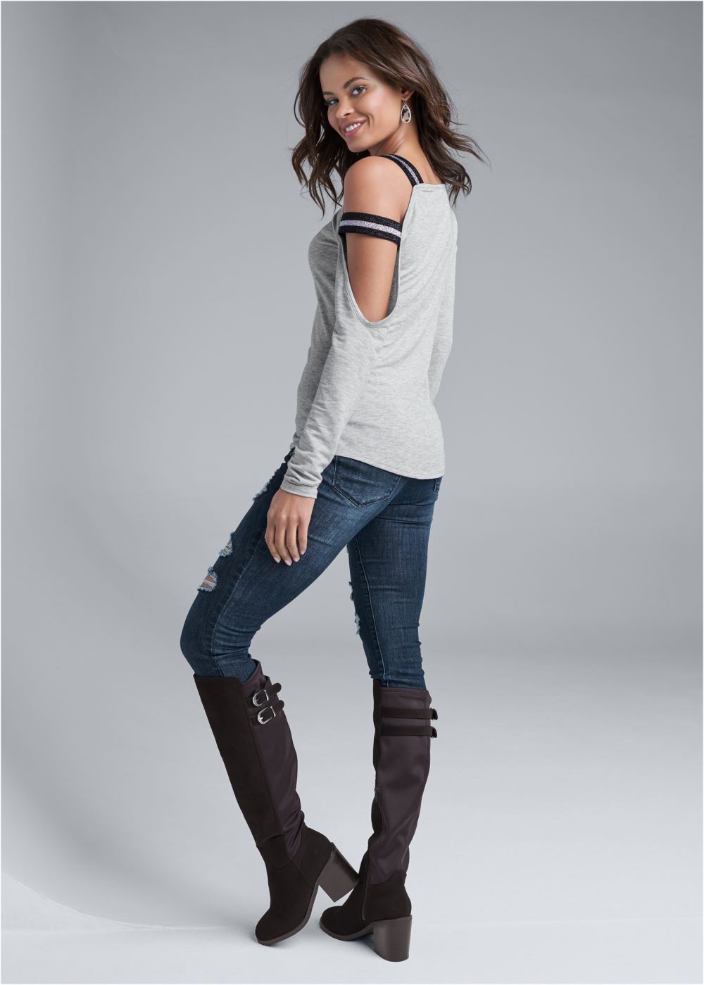 Venus Plus Size Strap Detail Lounge Top