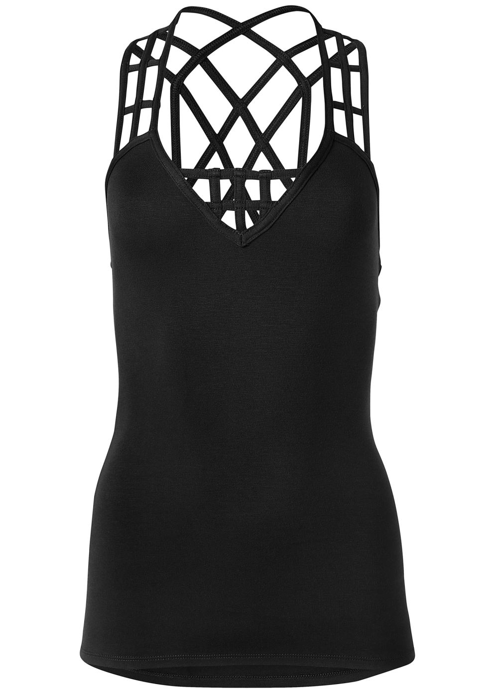 Venus Black STRAPPY DETAIL TANK