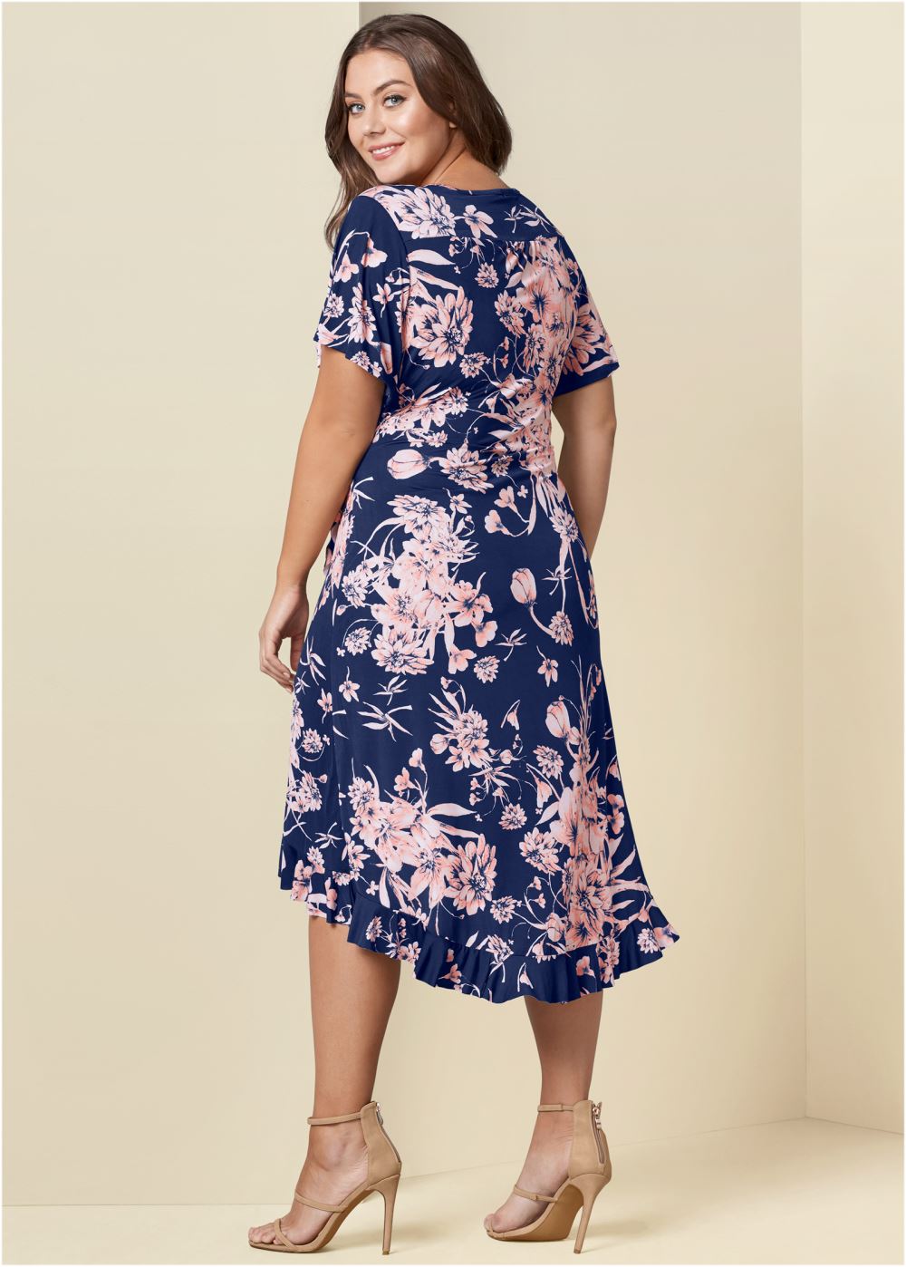 Venus Plus Size Floral Print Wrap Dress